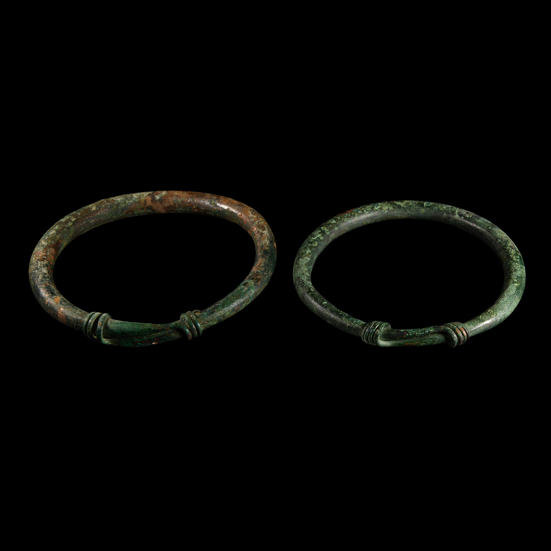 Large Bronze Age Bronze Bracelet Pair