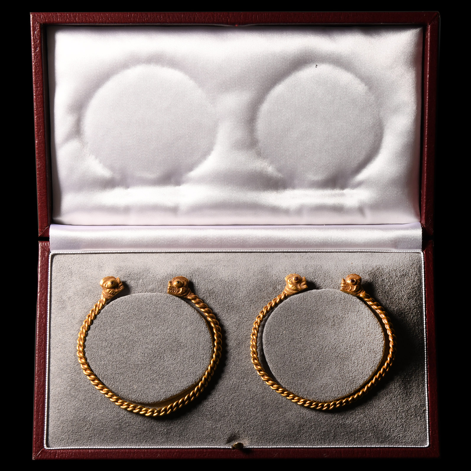 Javanese Dragon-Headed Bracelets with Rubies
