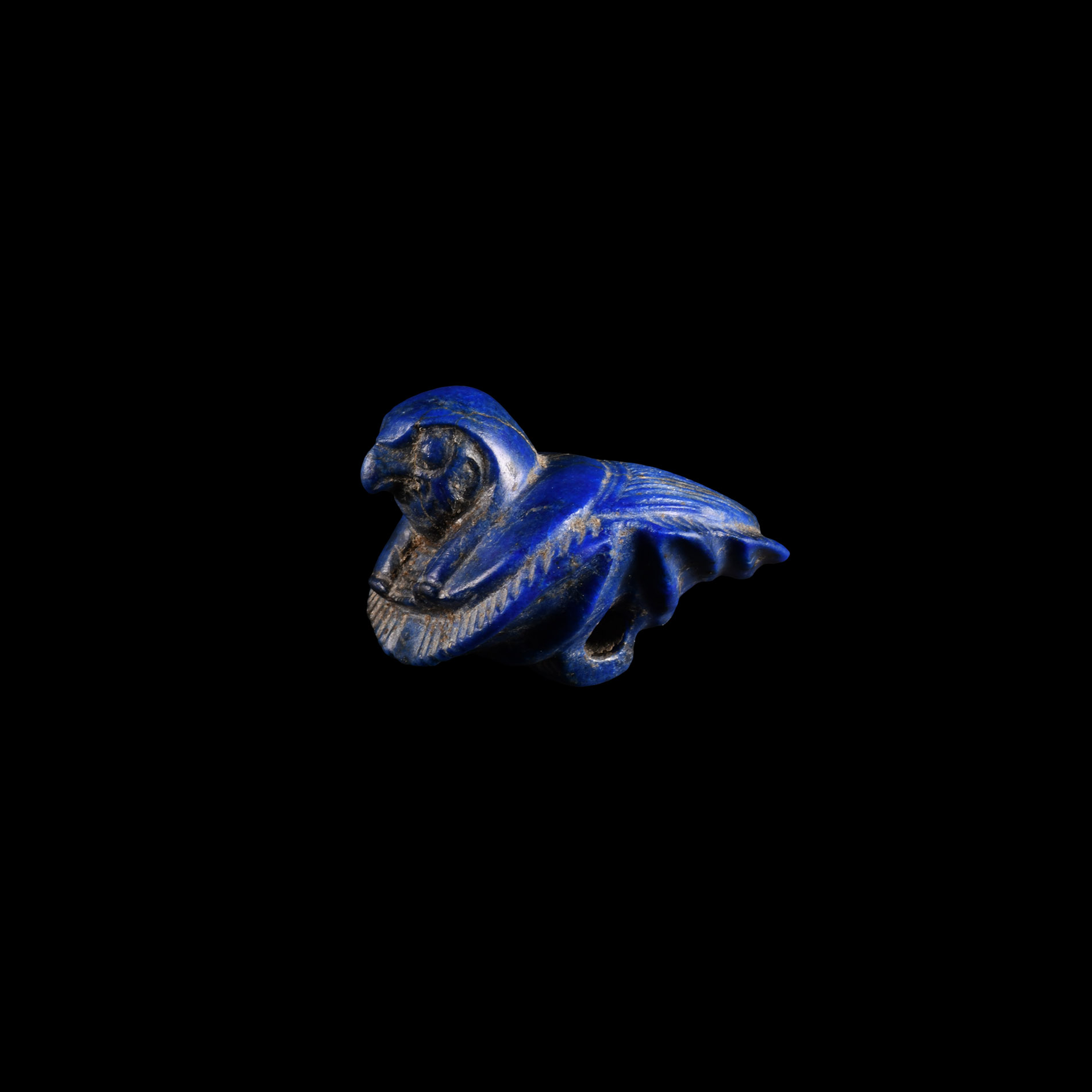 Egyptian Lapis Lazuli Falcon-Head Scarab