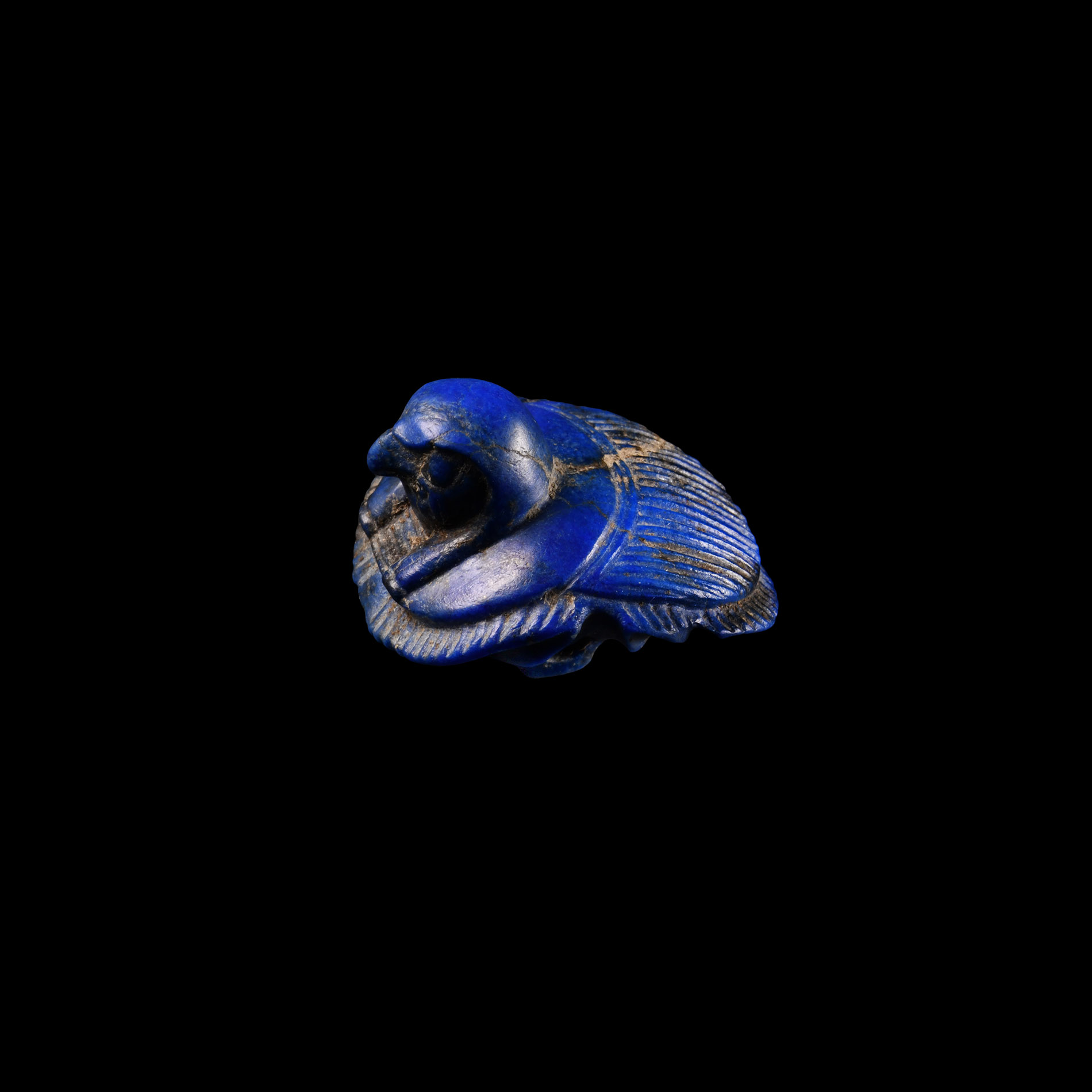 Egyptian Lapis Lazuli Falcon-Head Scarab