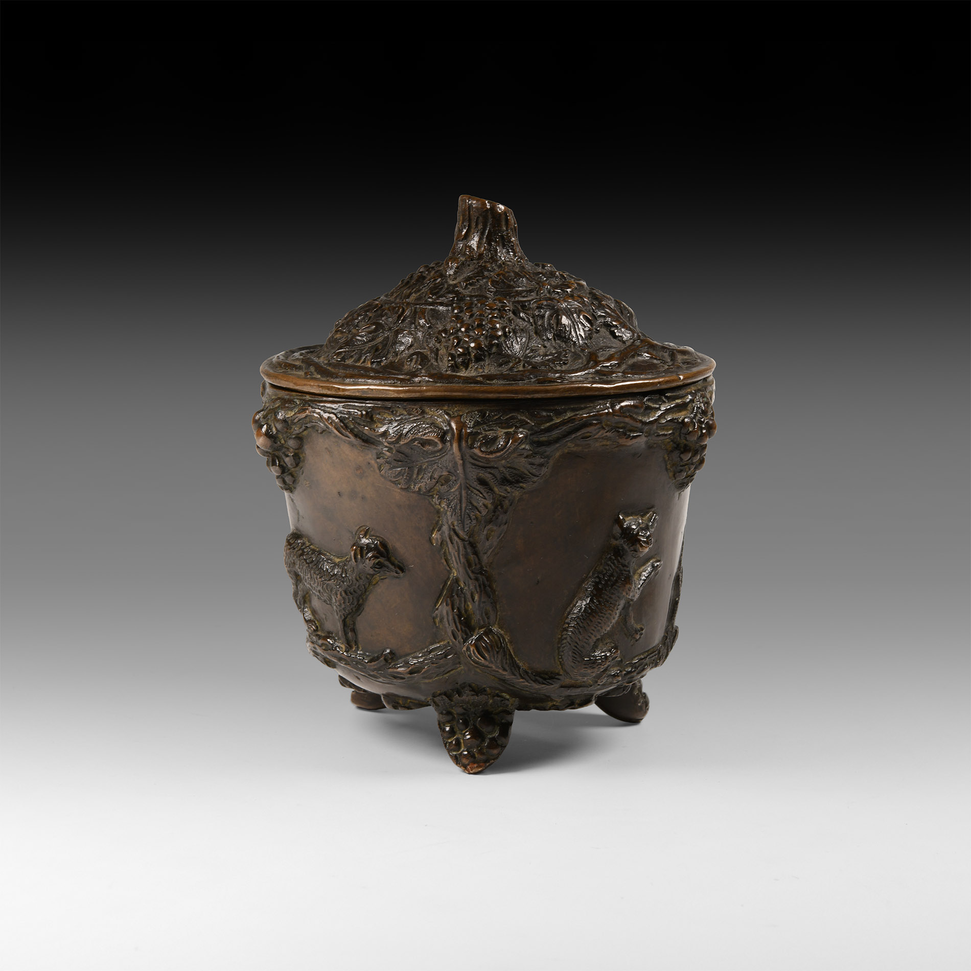 Decorated Bronze Container