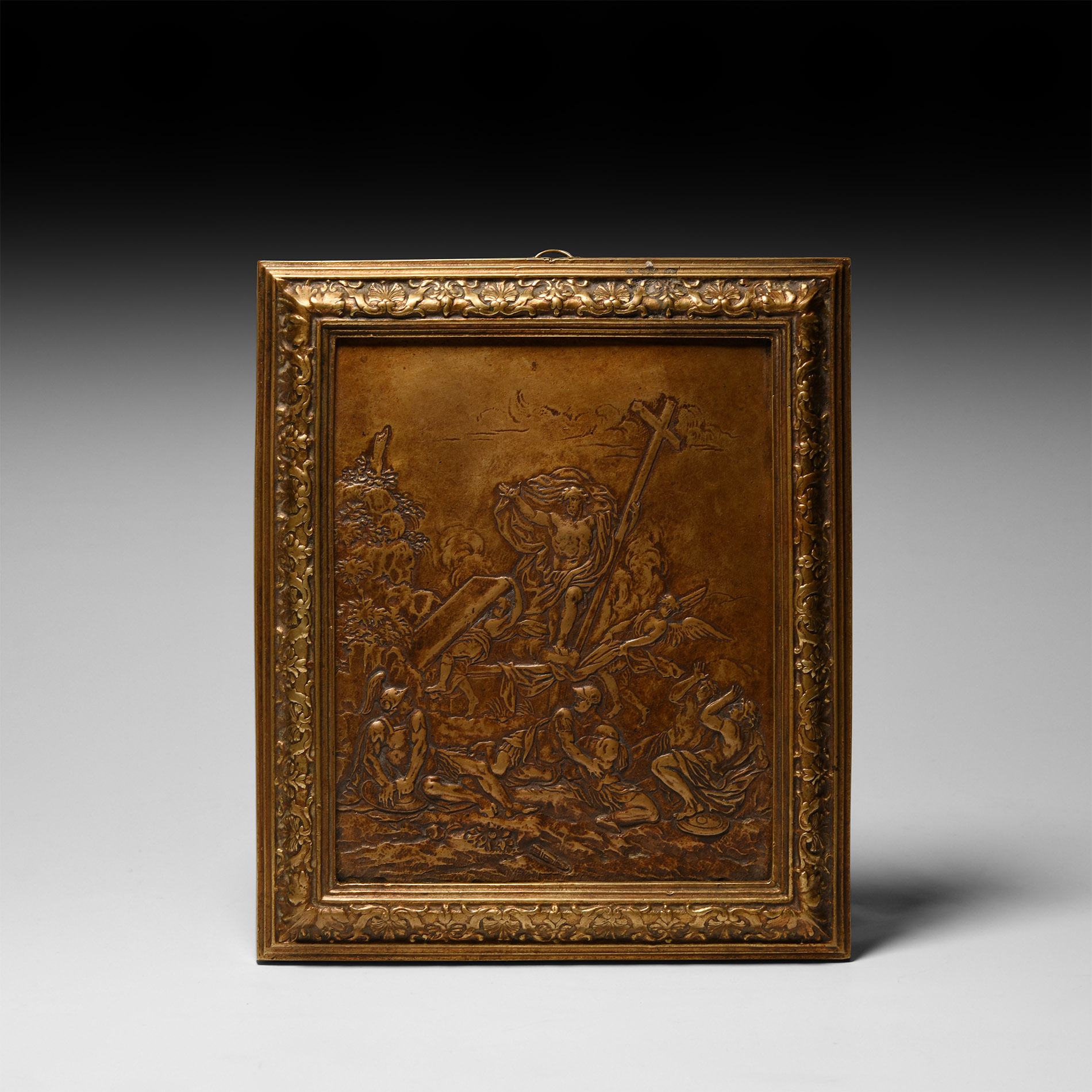 Post Medieval Copper Plaque with Resurrection Scene