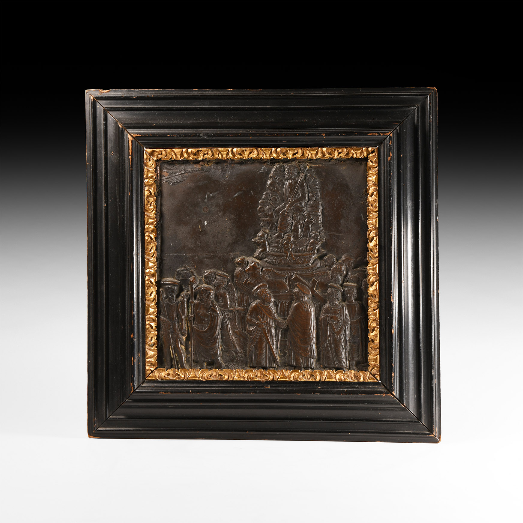 Post Medieval Bronze Plaque with Christian Religious Scene