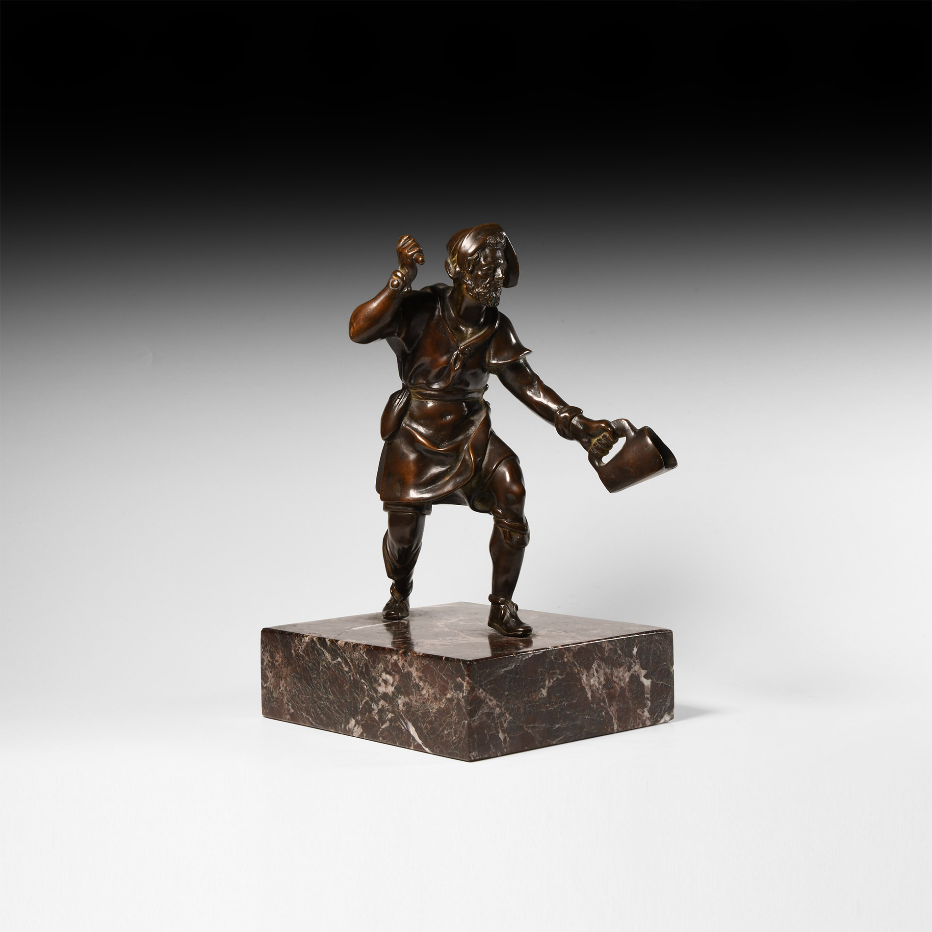 Bronze Bird Catcher Figure