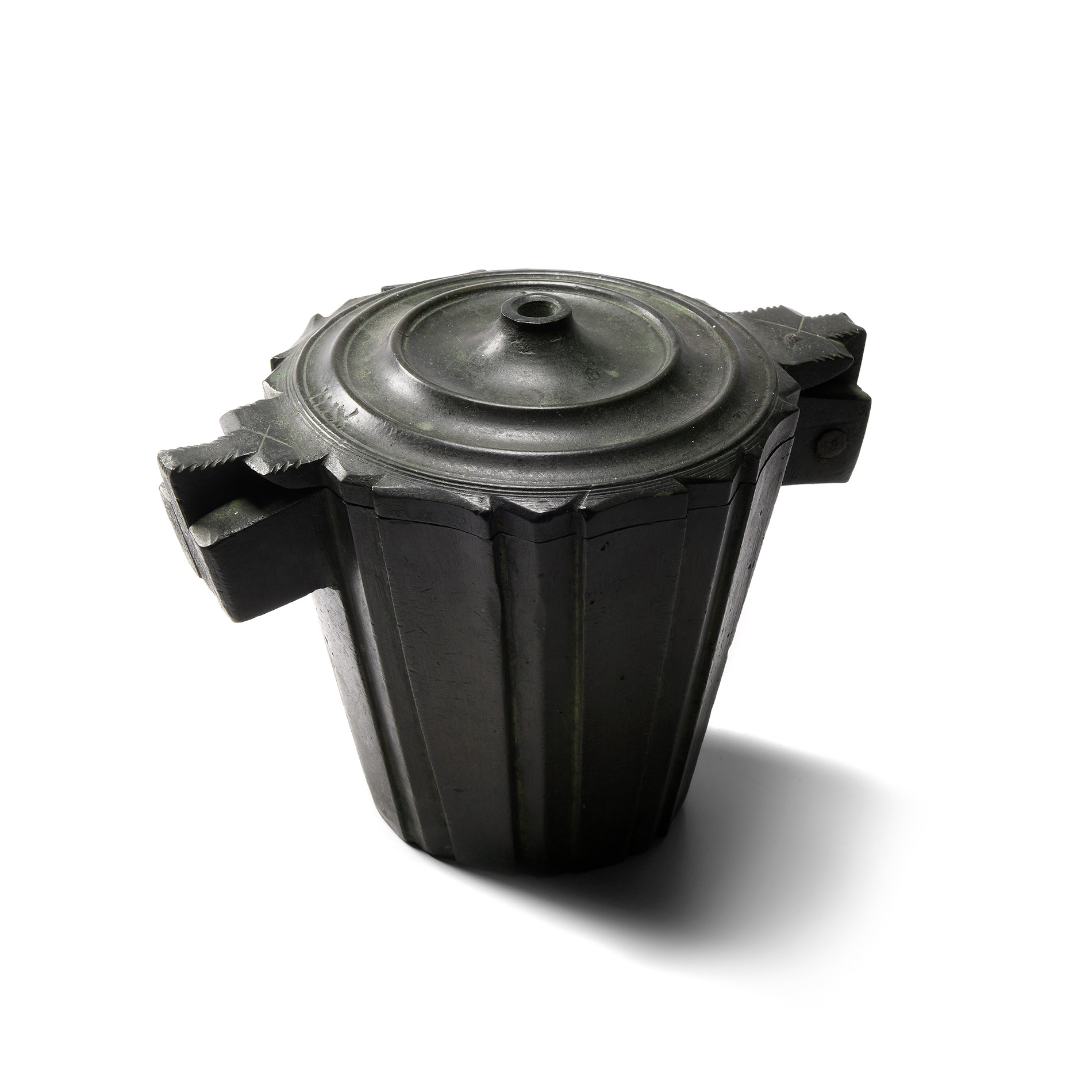 Large Medieval Bronze Trade Weight Container