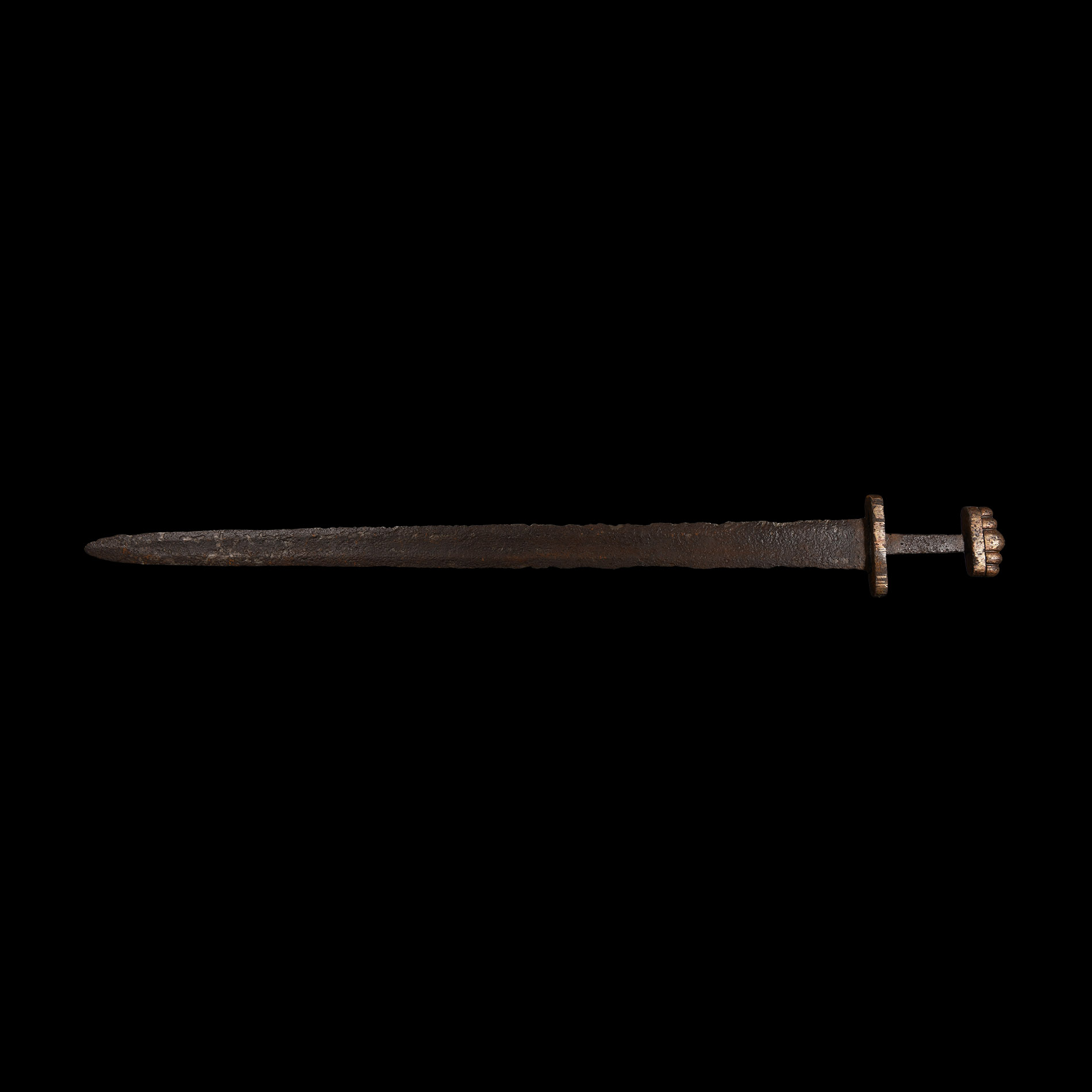 Viking Iron Sword with Inlaid Hilt