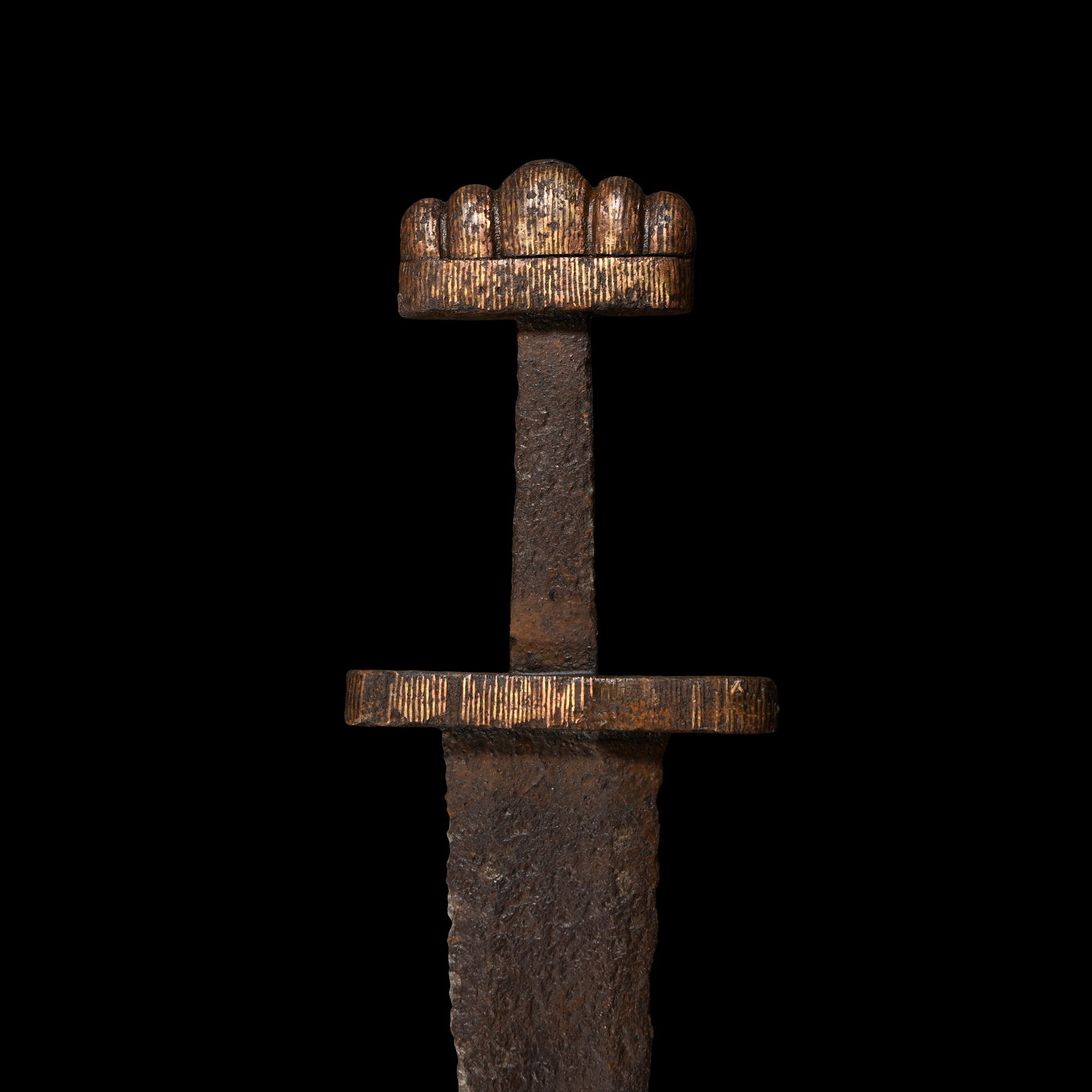 Viking Iron Sword with Inlaid Hilt