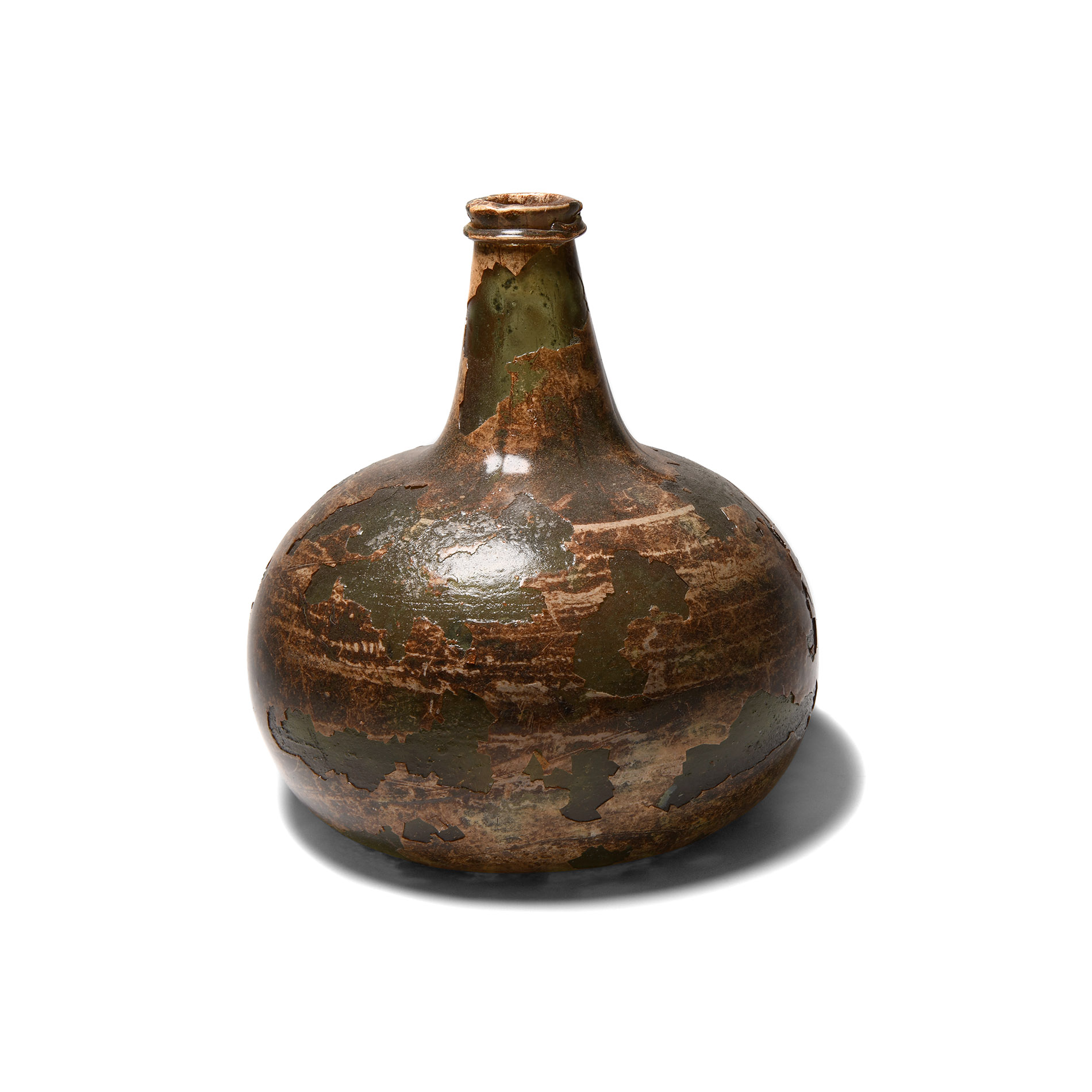 Tudor Period Glass Onion Bottle