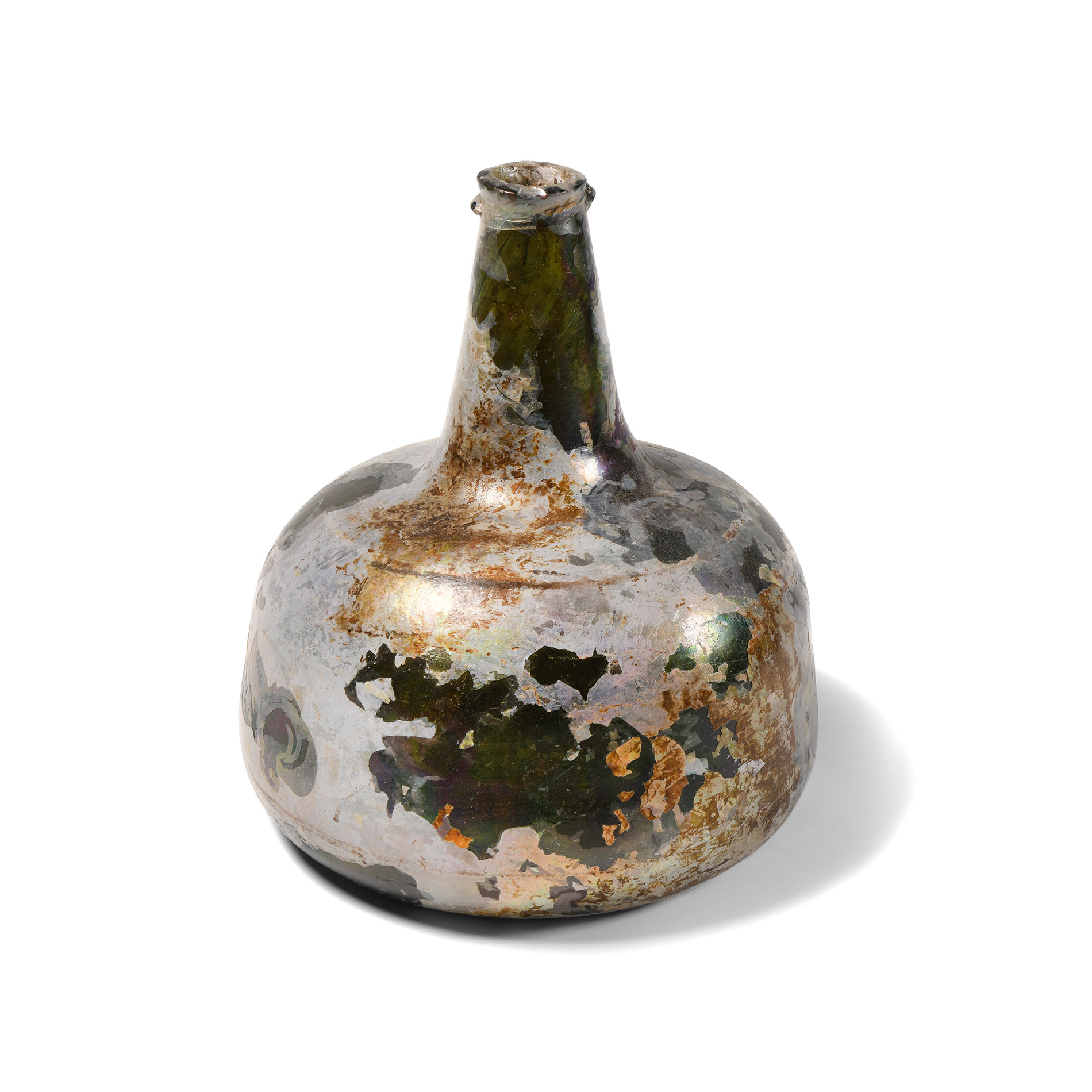 Post Medieval Glass Onion Bottle
