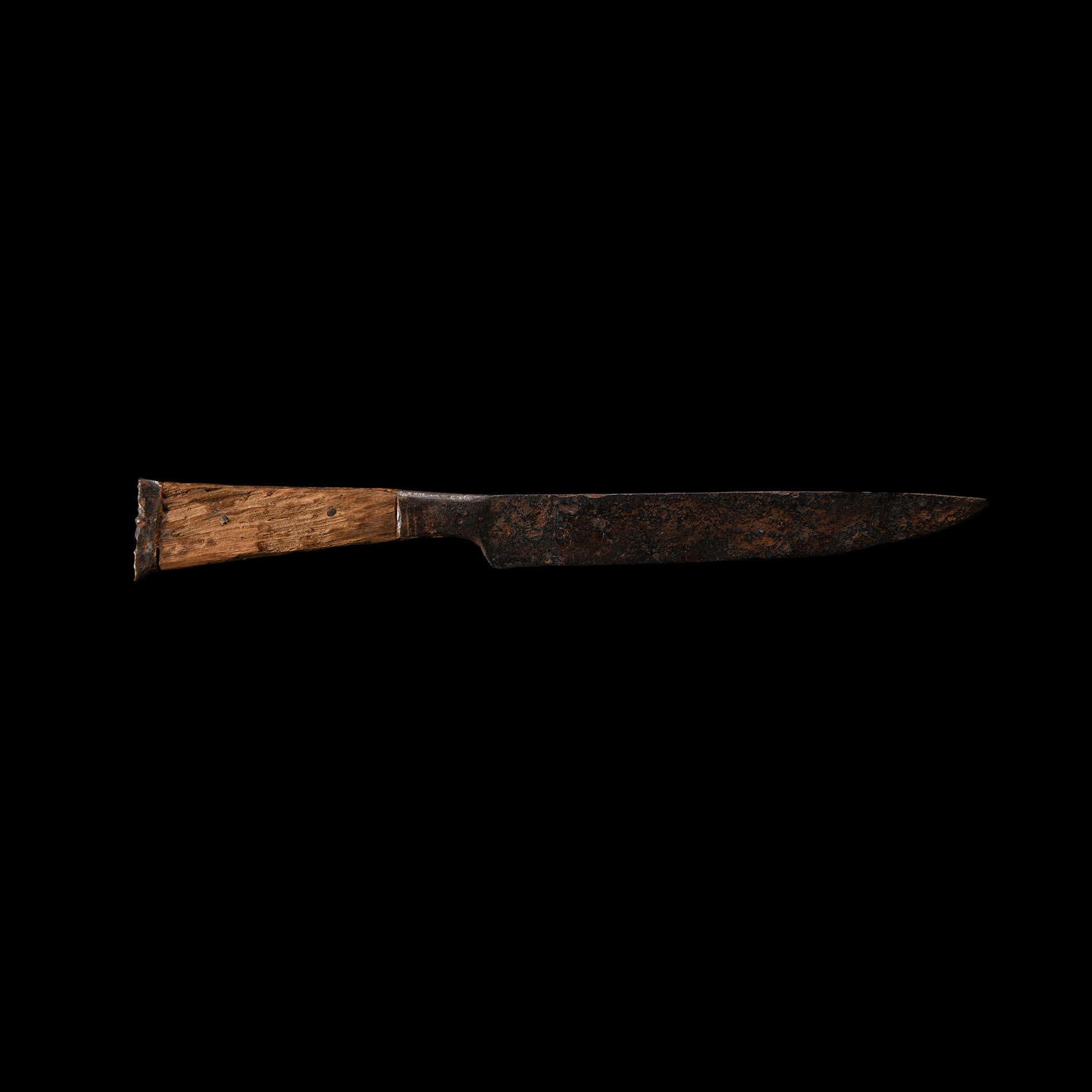 Medieval Iron Knife with Bronze Pommel