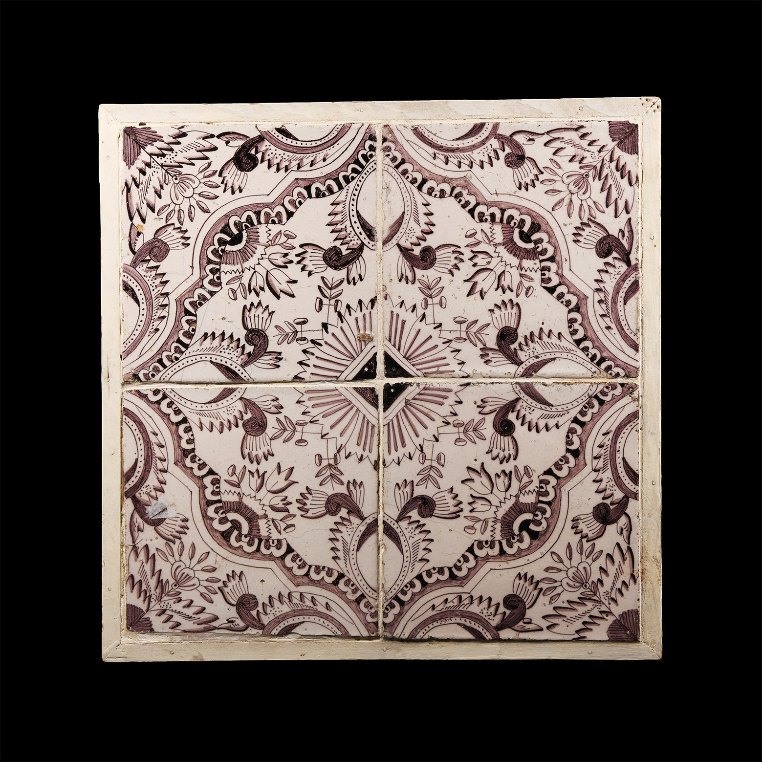 Post Medieval Glazed Ceramic Tile Display