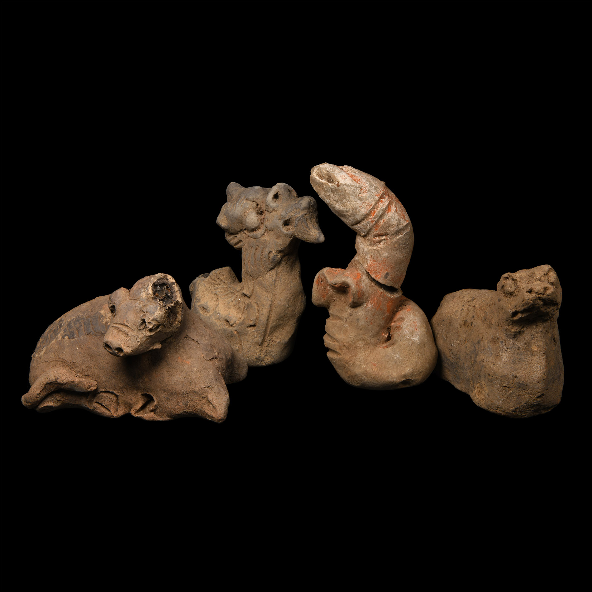 Chinese Han Ceramic Animal Figure Group