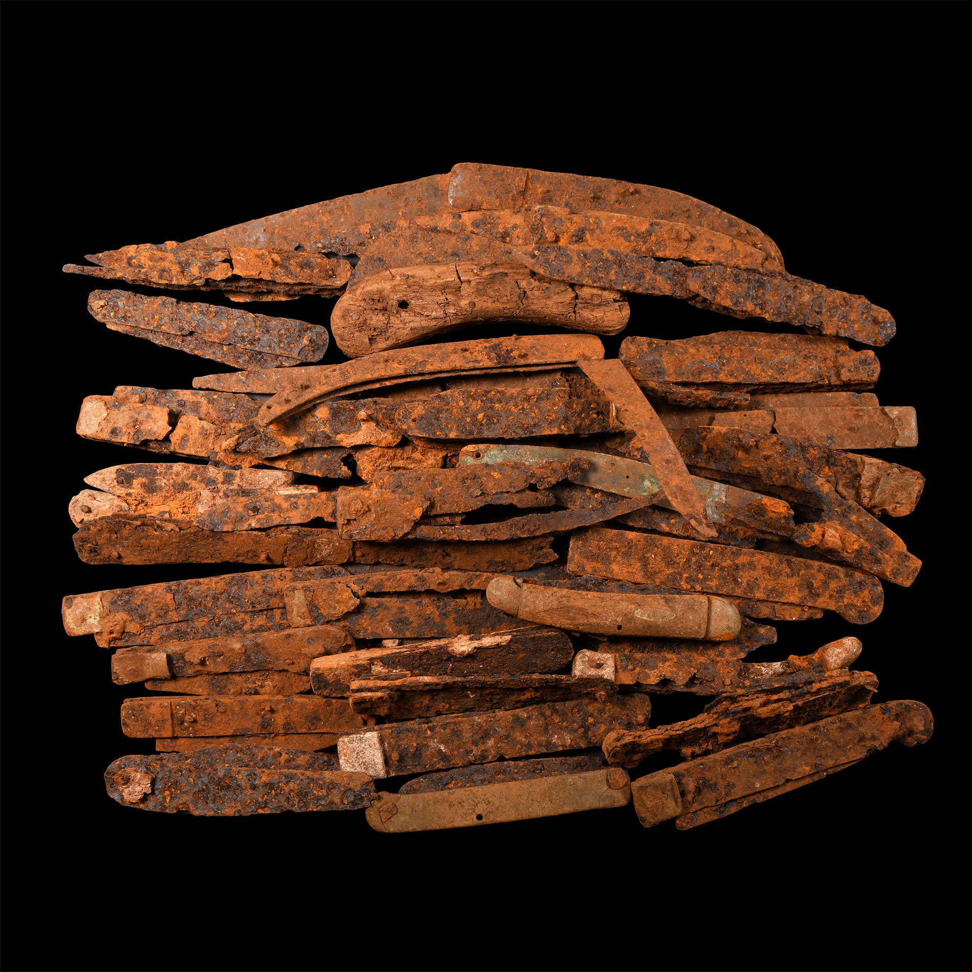 Medieval Iron Folding Knife Group