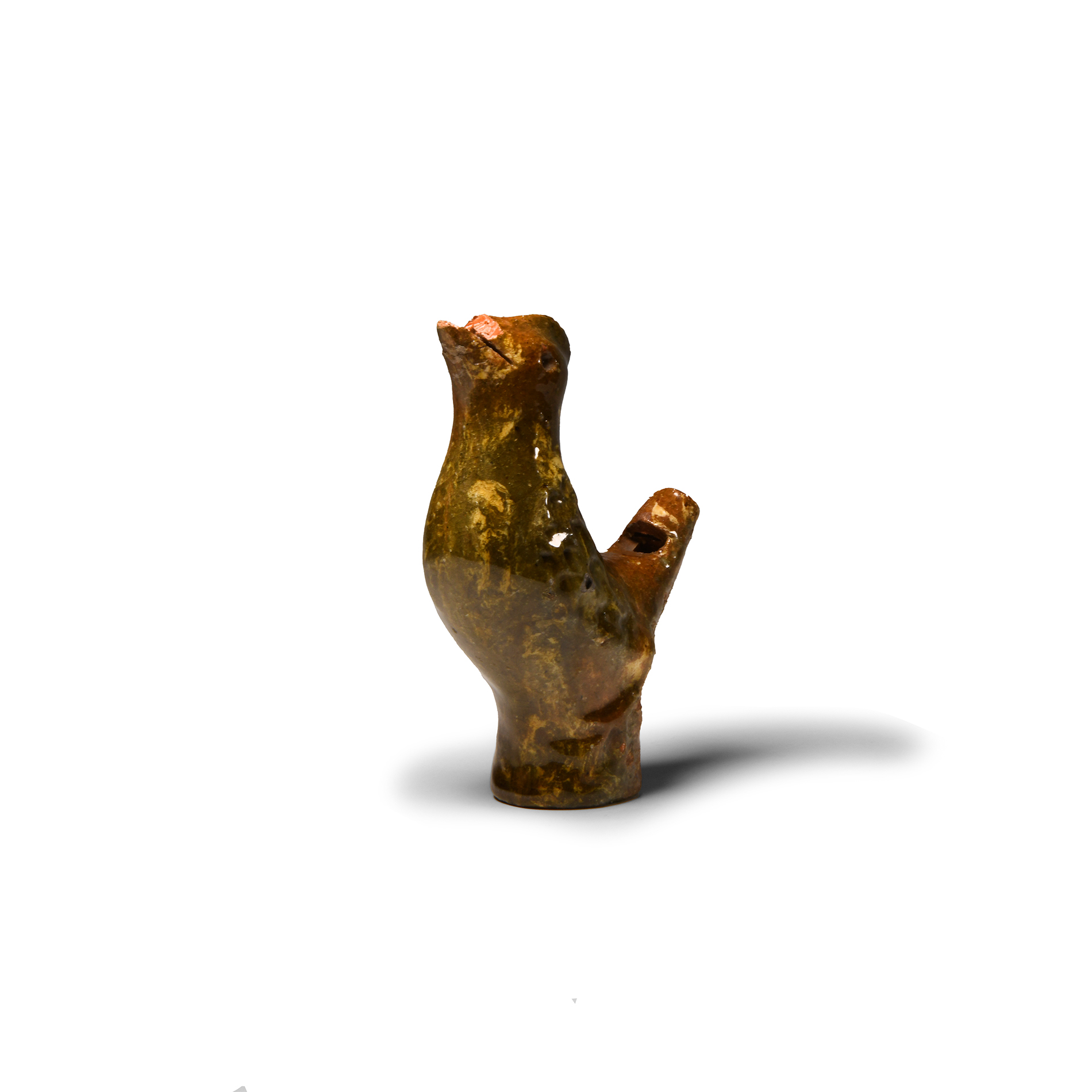 Post Medieval Glazed Ceramic Bird Whistle