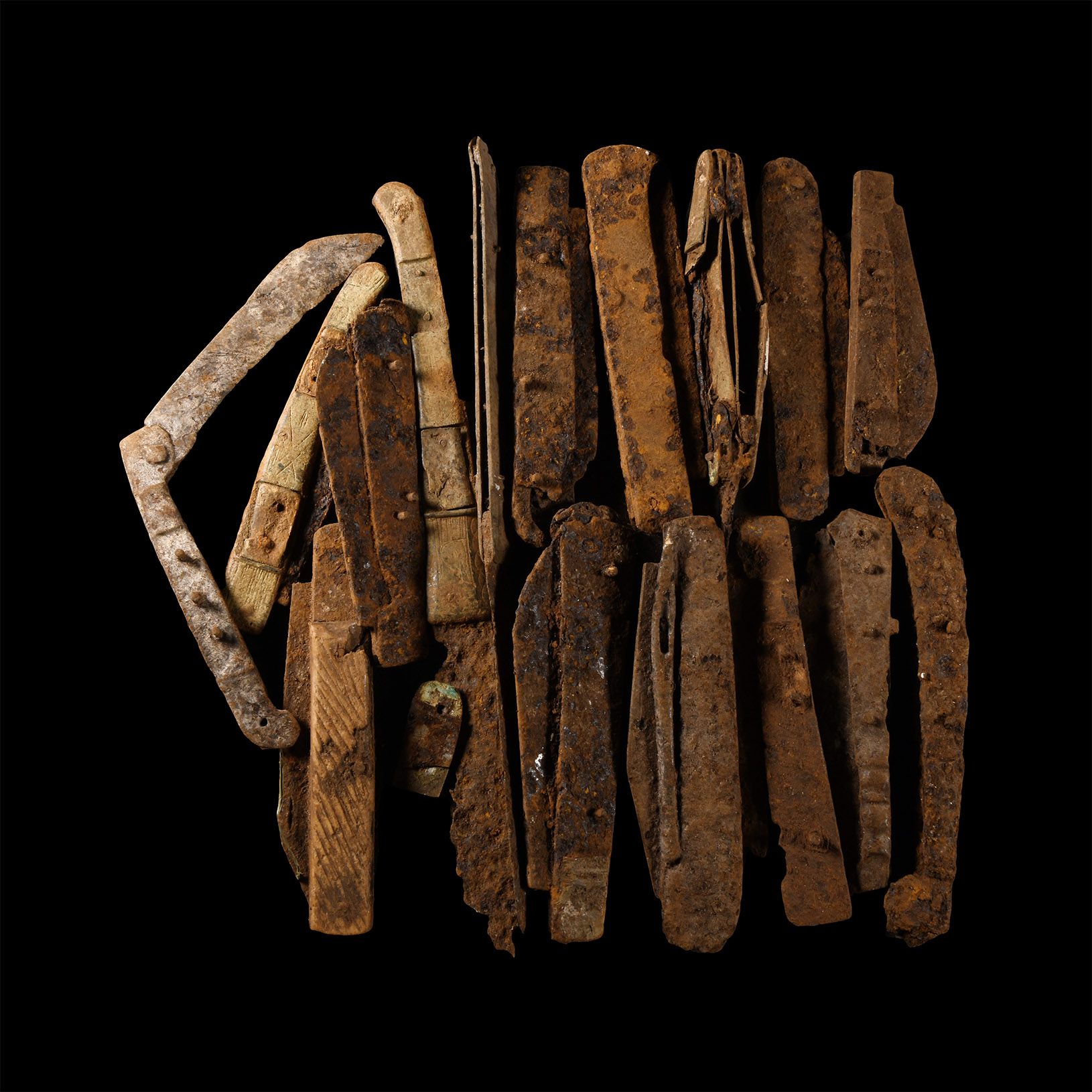 Post Medieval Iron Folding Knife Group