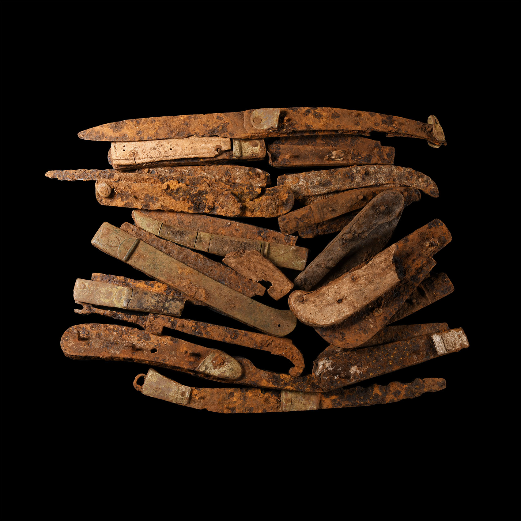 Post Medieval Iron Folding Knife Group
