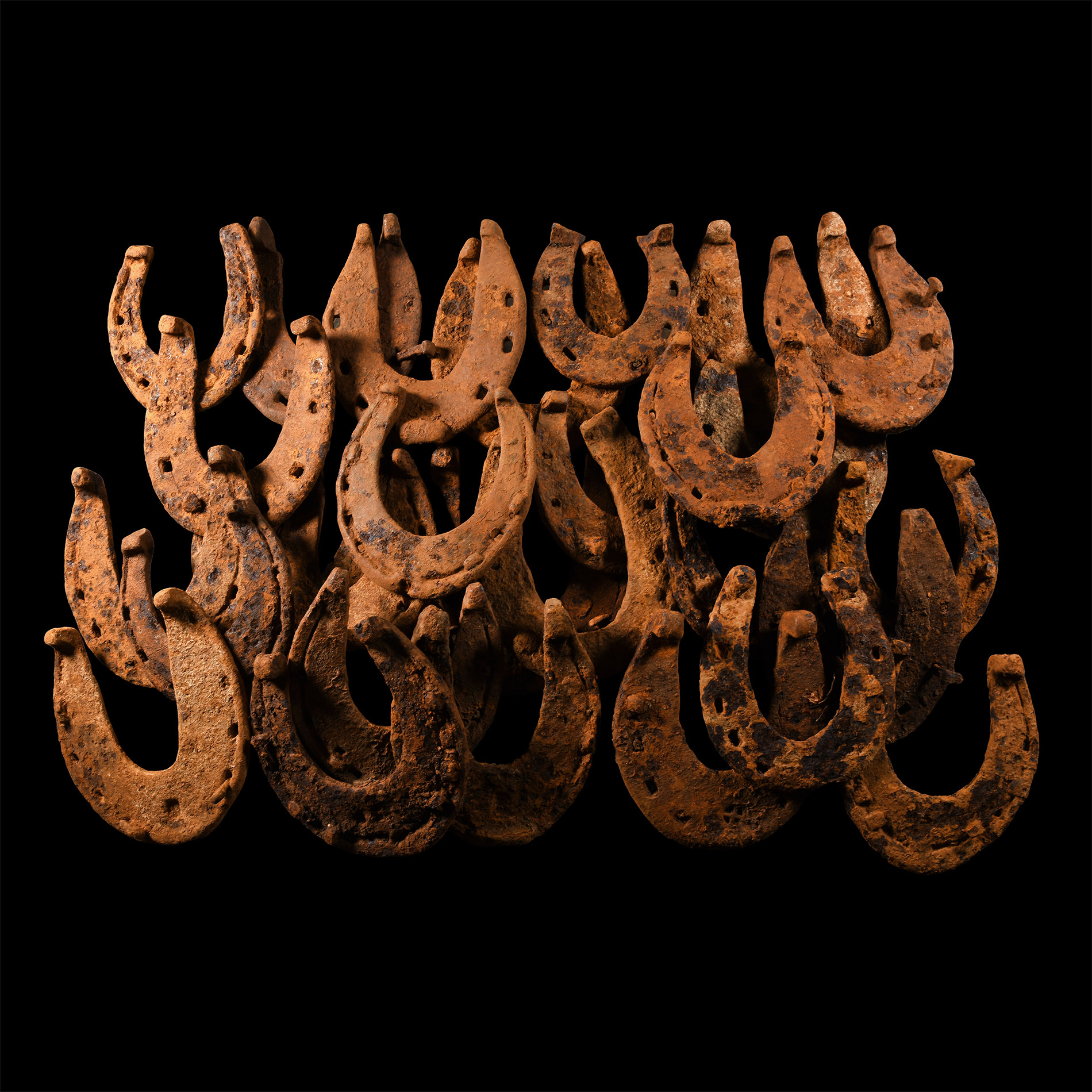 Medieval Iron Horse Shoe Group