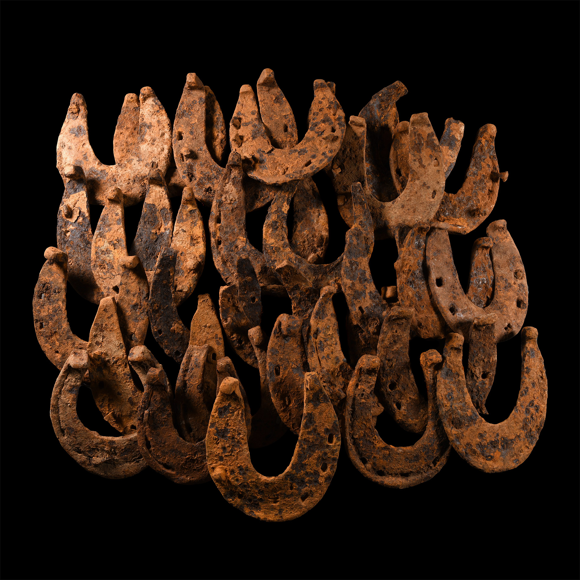 Medieval Iron Horse Shoe Group