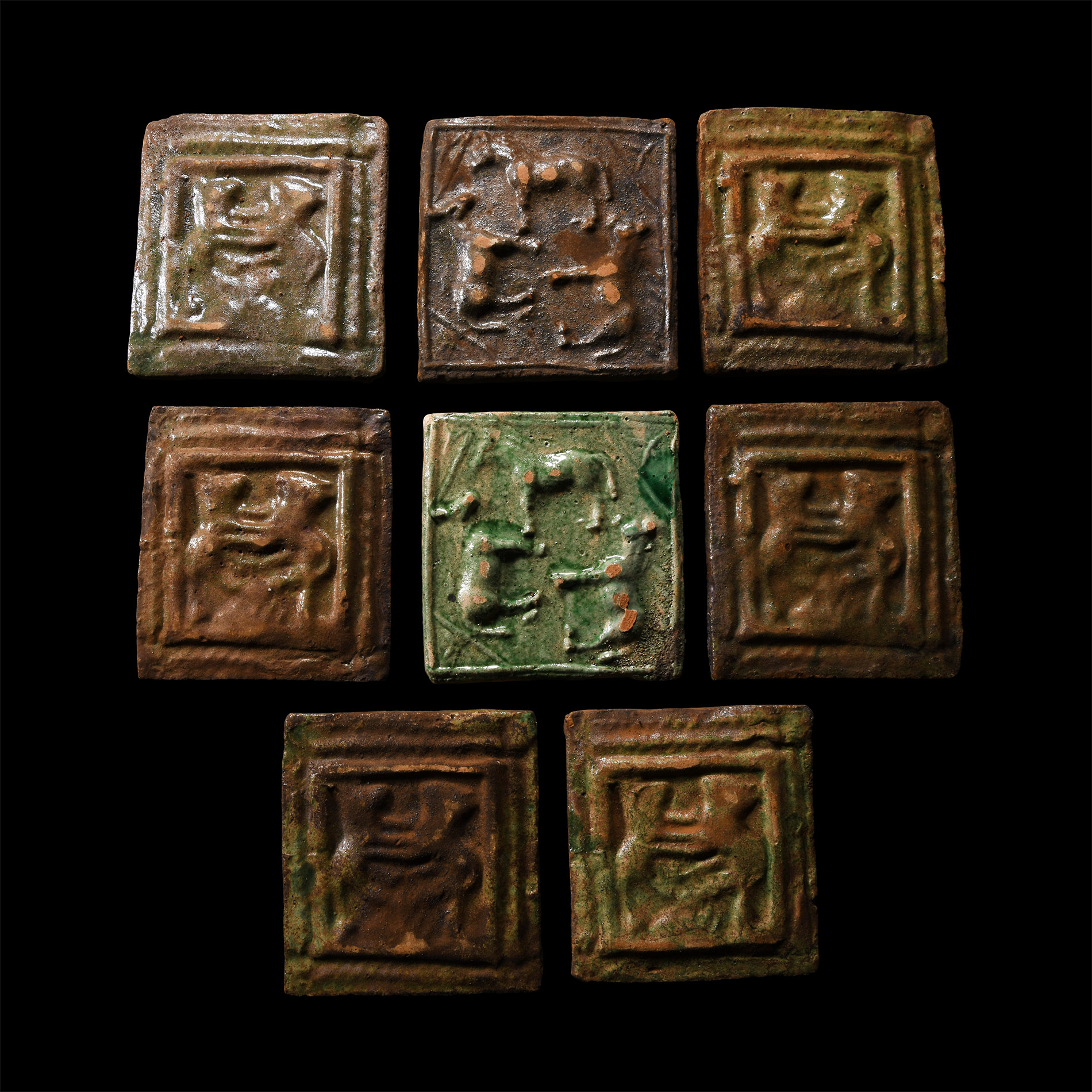 Post Medieval Glazed Ceramic Tile Group