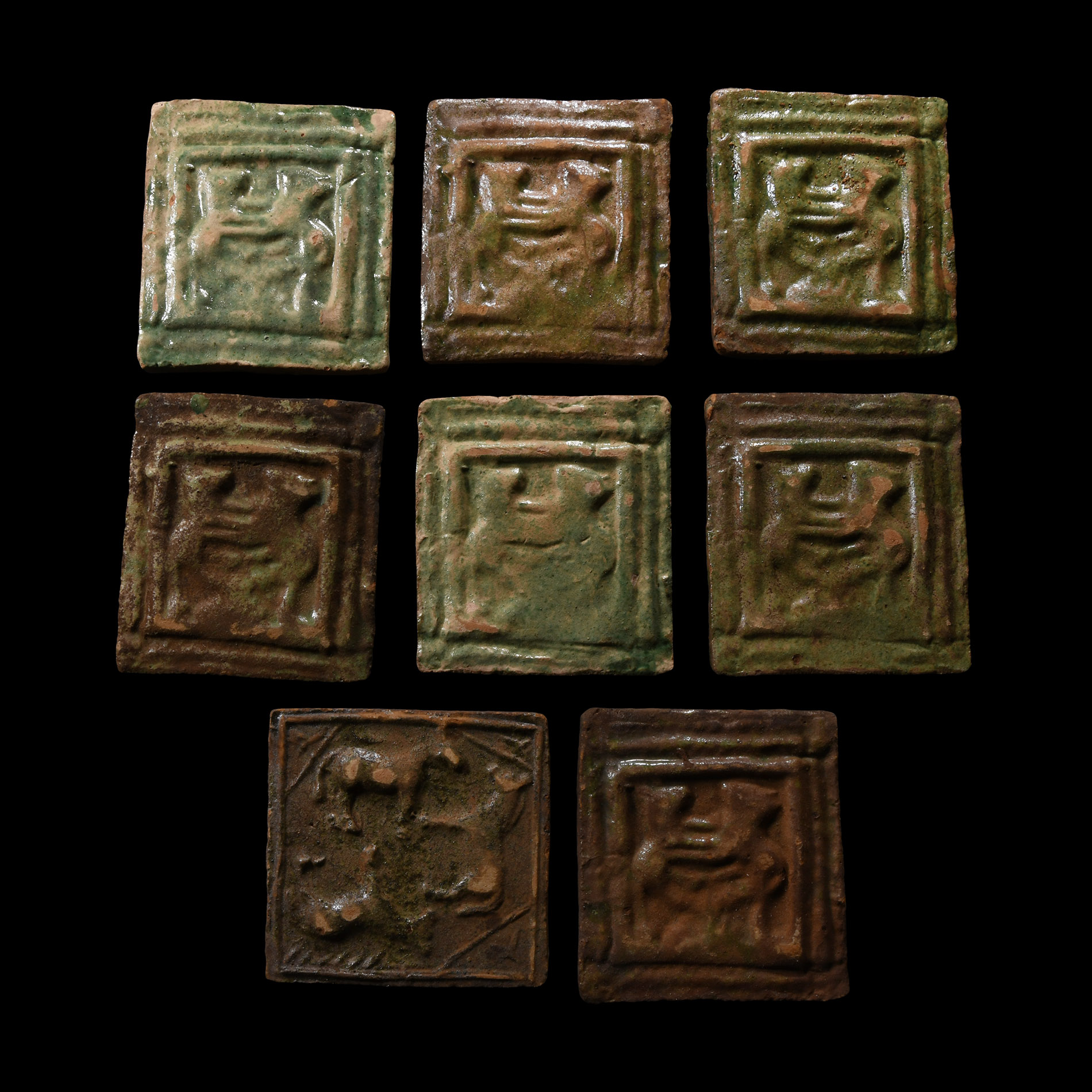 Post Medieval Glazed Ceramic Tile Group