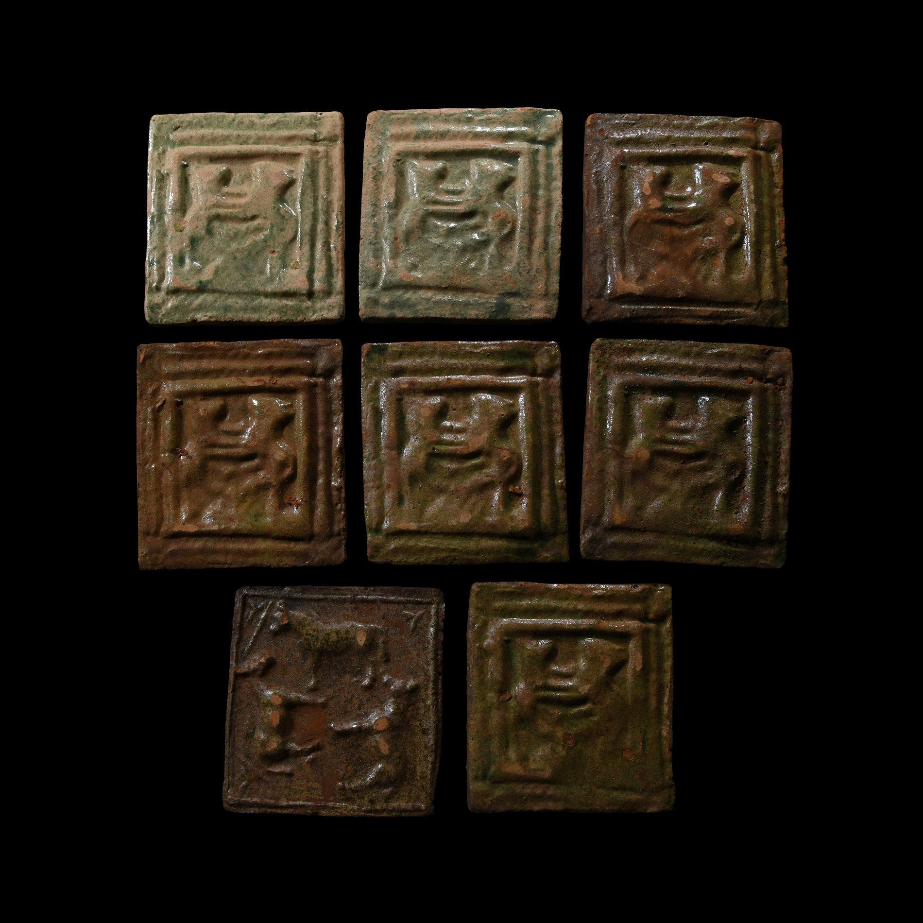 Post Medieval Glazed Ceramic Tile Group