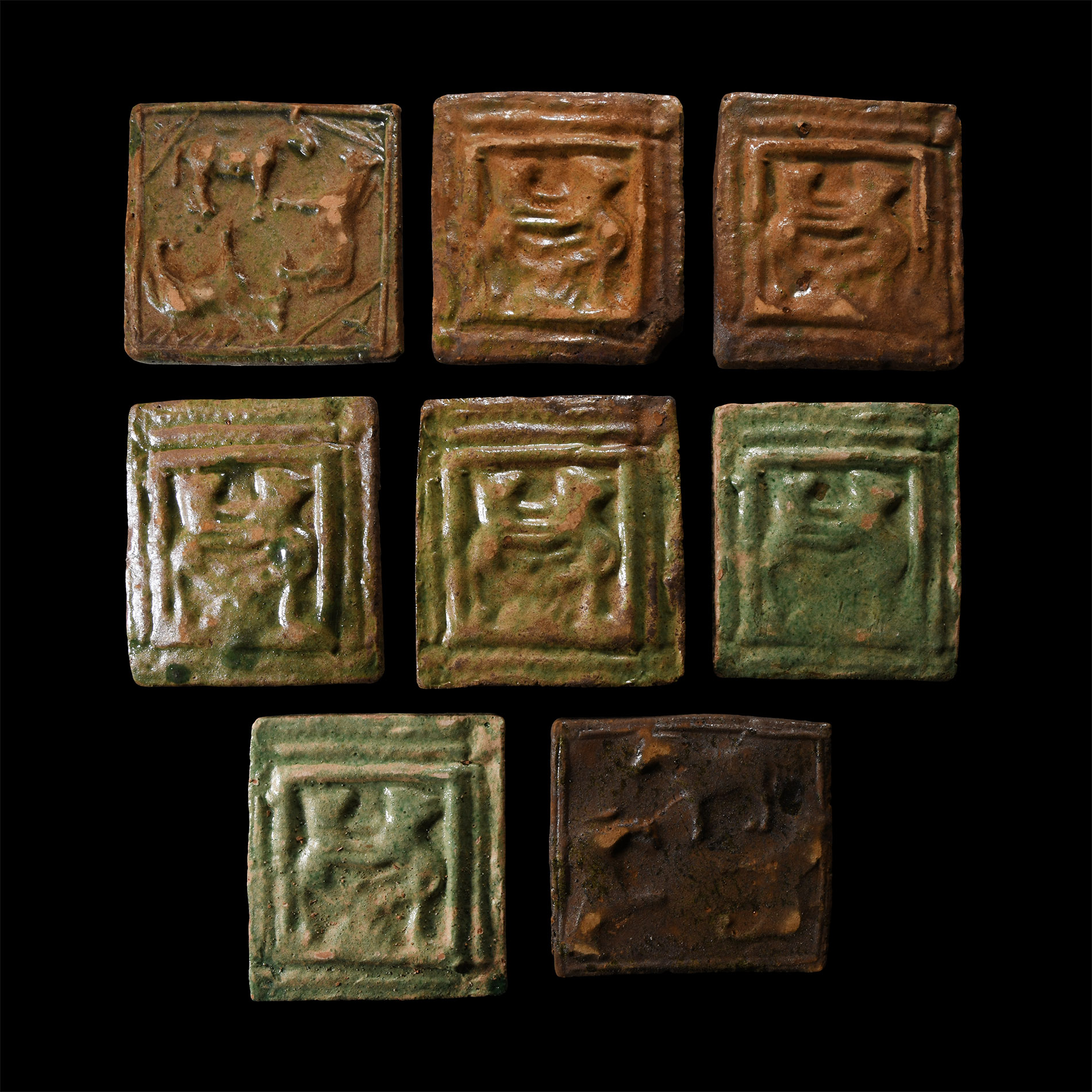 Post Medieval Glazed Ceramic Tile Group