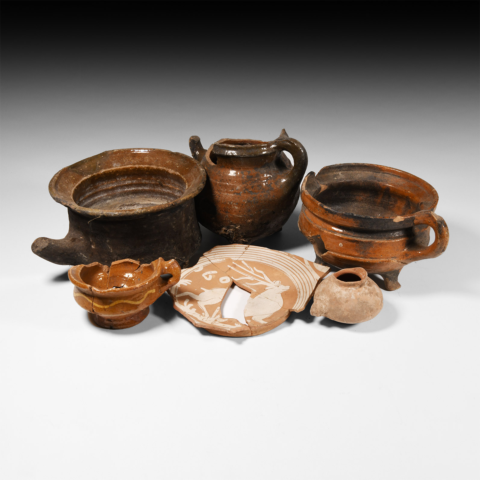 Medieval Glazed Pottery Group