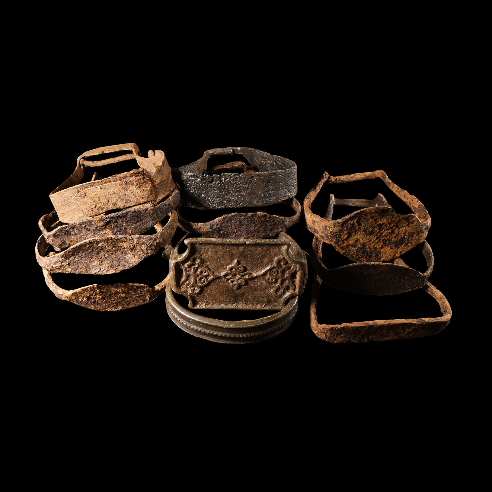 Medieval Iron Stirrup Group