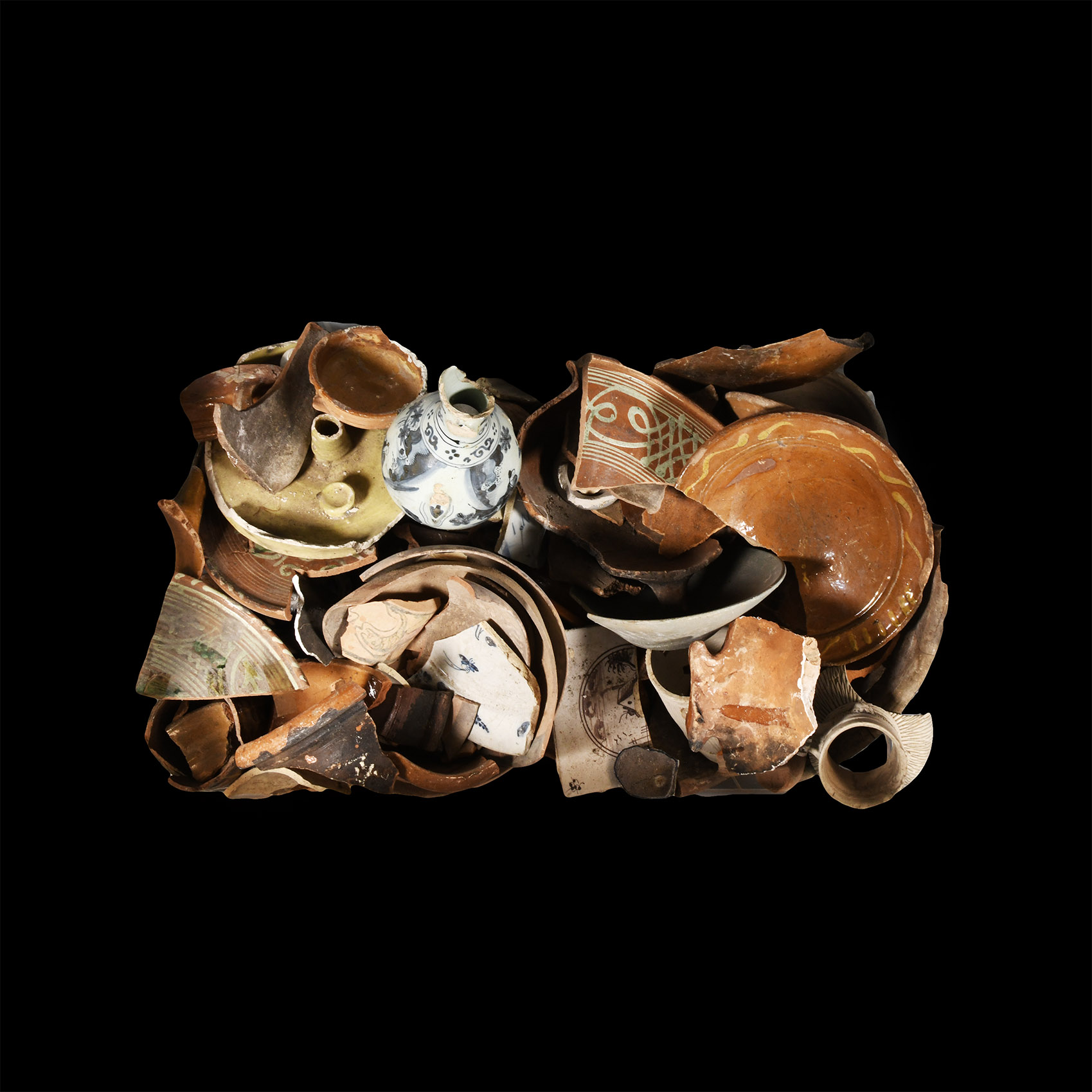 Medieval Glazed Pottery Fragment Group