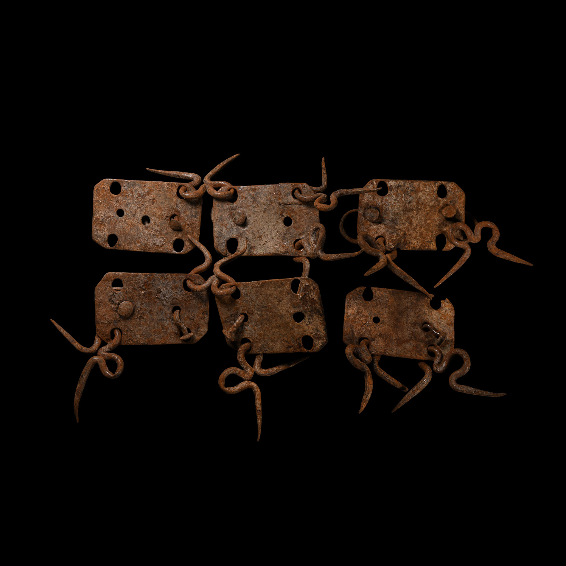 Tudor Period Iron Bear Collar Link Group