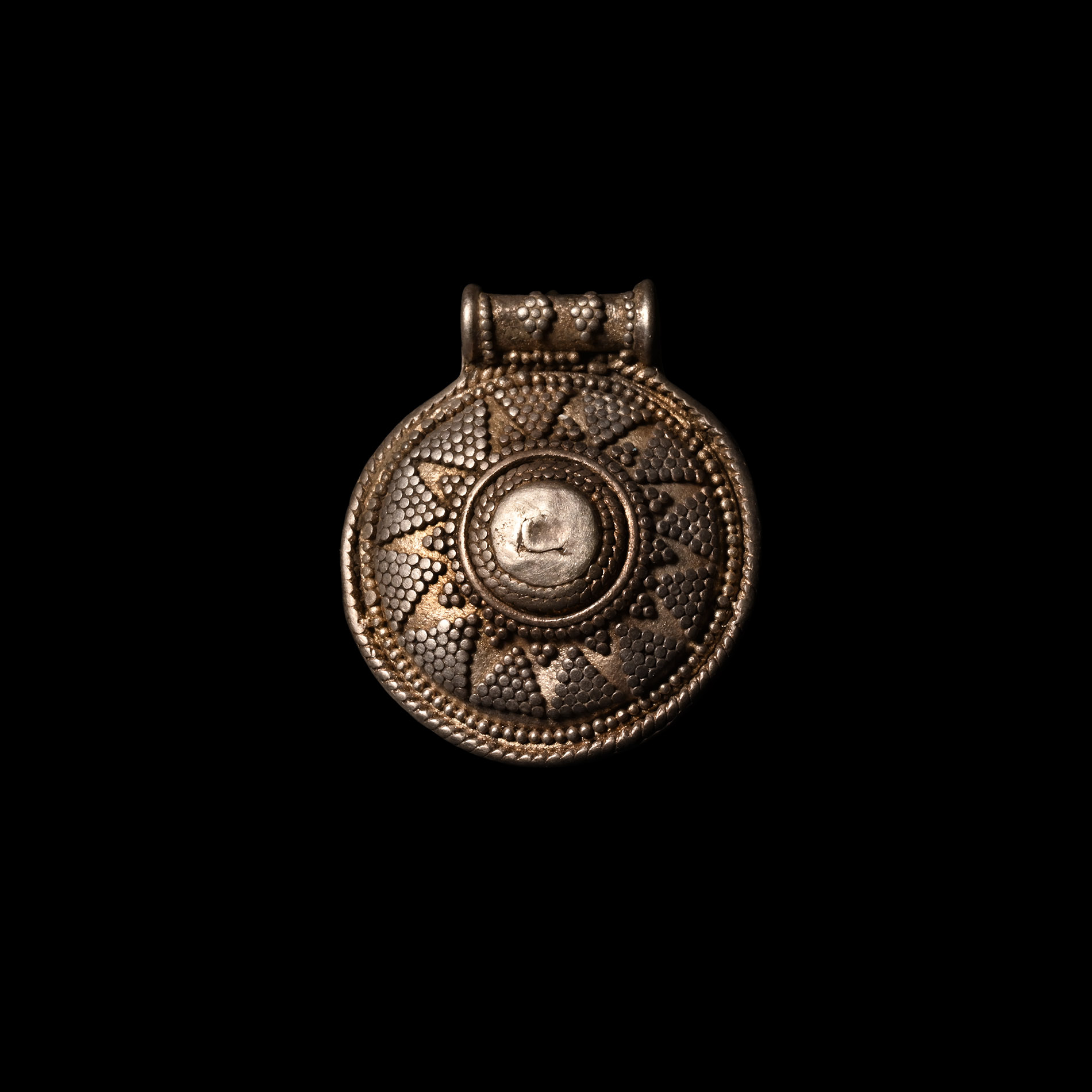 Viking Age Silver Filigree Starburst Boss Pendant