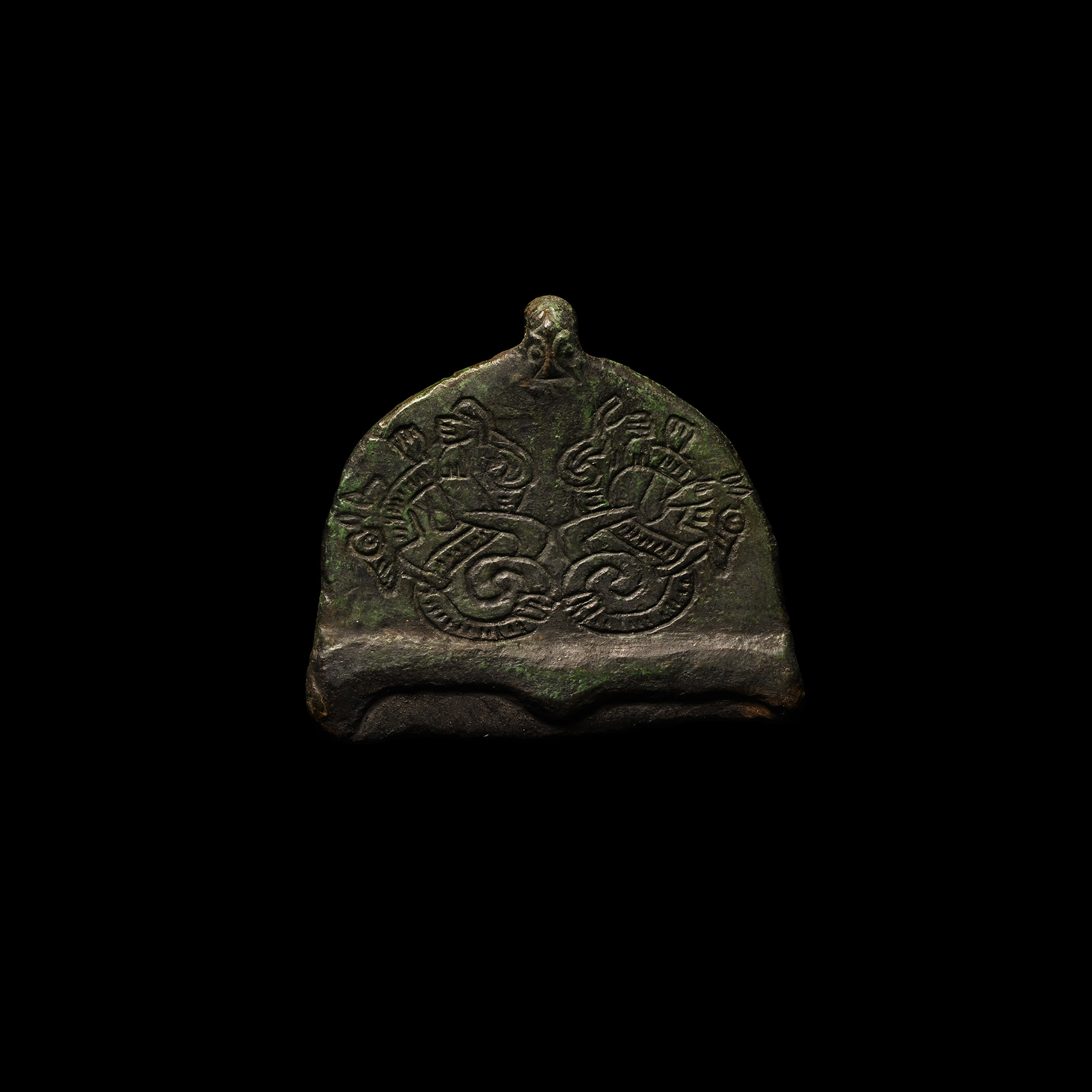 Viking Age Fire Steel with Bronze Jellinge Dragon Handle