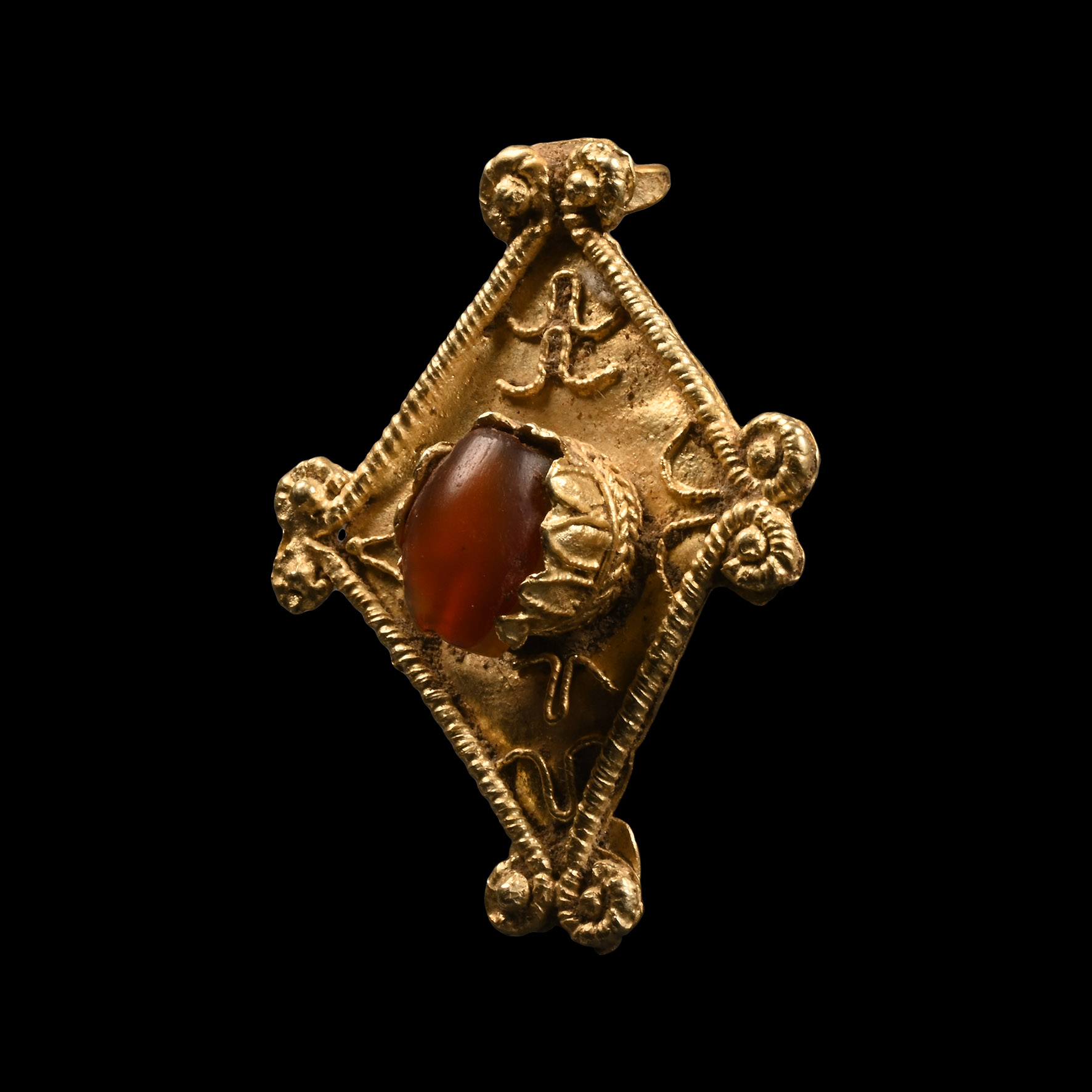 Eastern Greek Gold Lozenge-Shaped Brooch