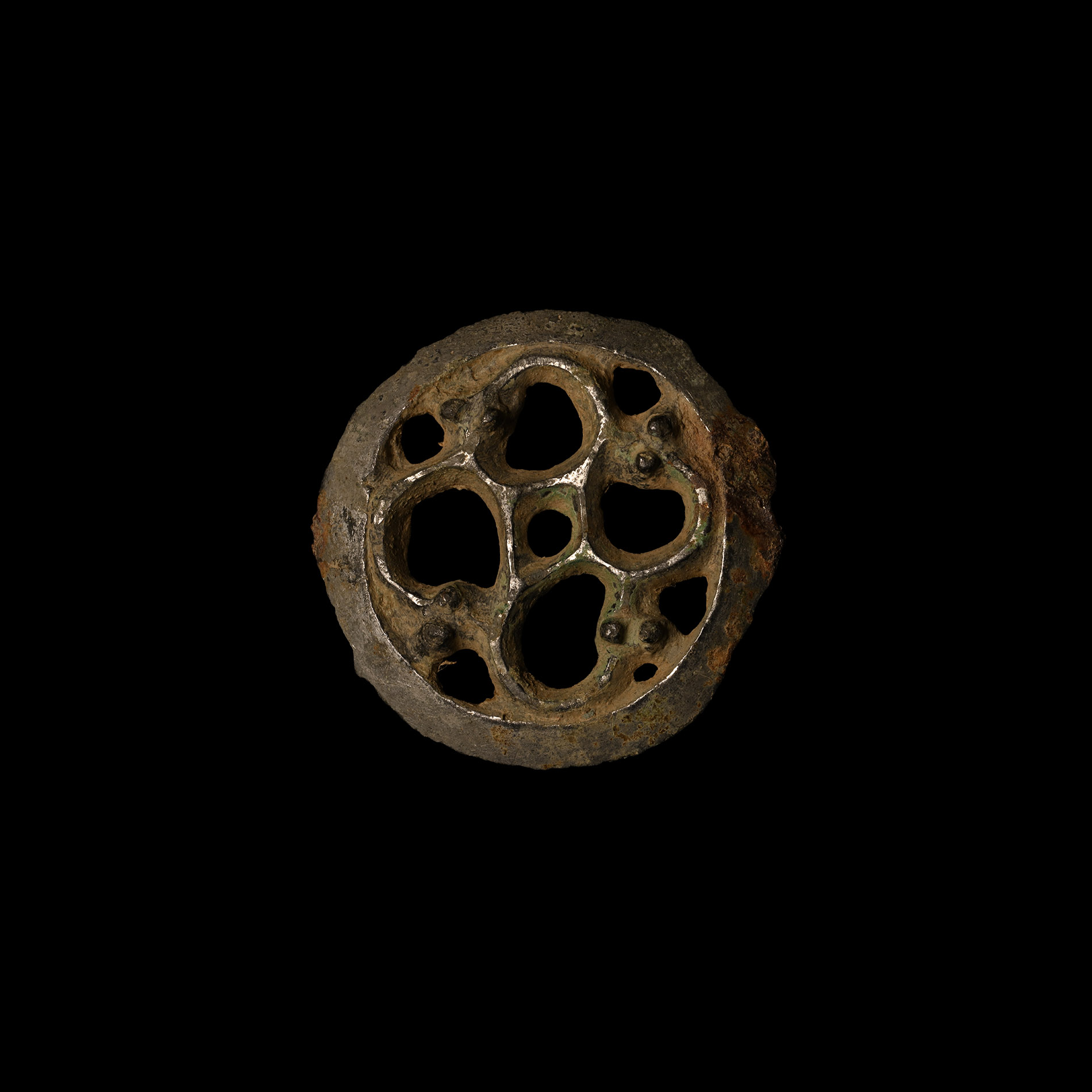 Viking Age Tinned Bronze Openwork Disc Brooch