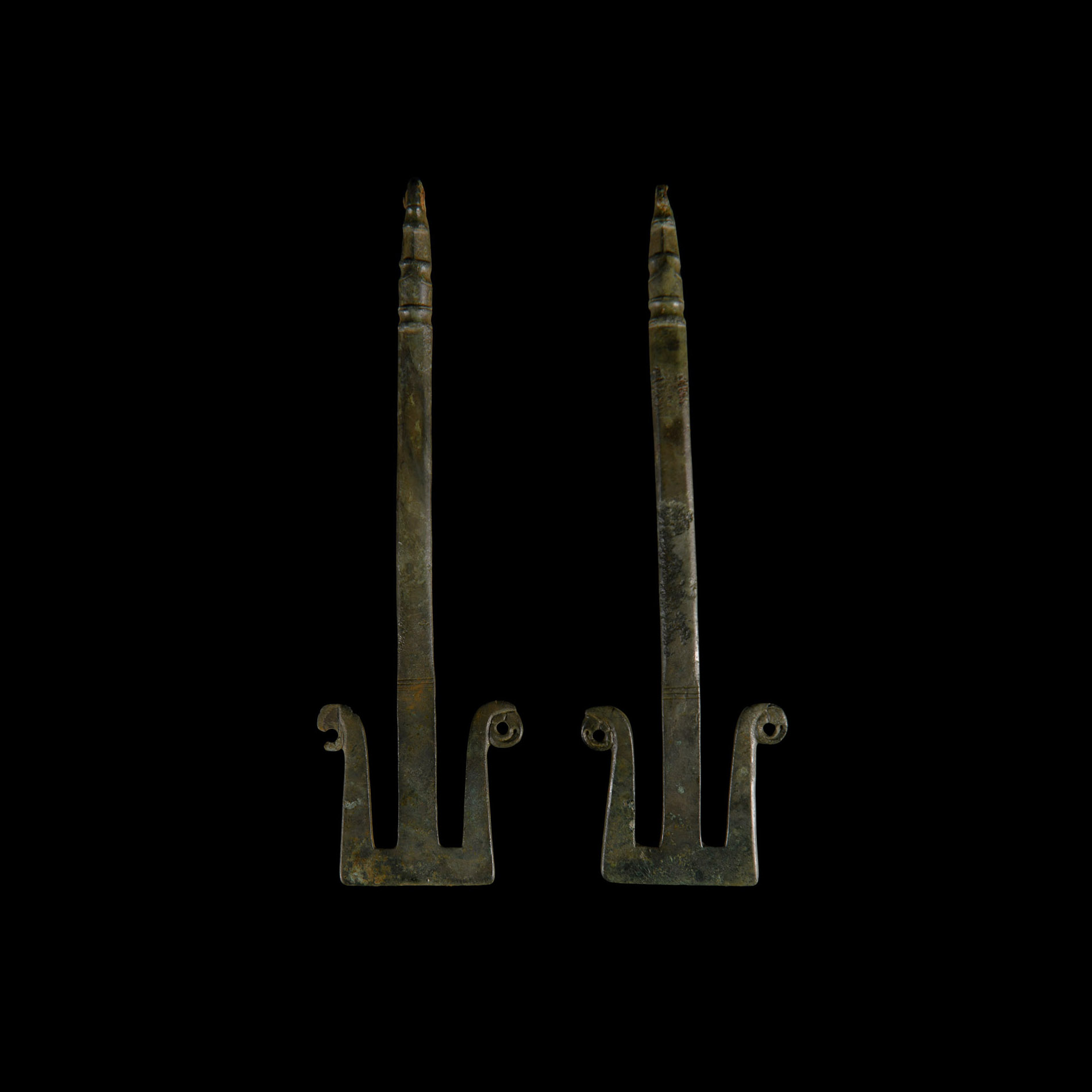 Anglo-Saxon Bronze Girdle Hanger Pair
