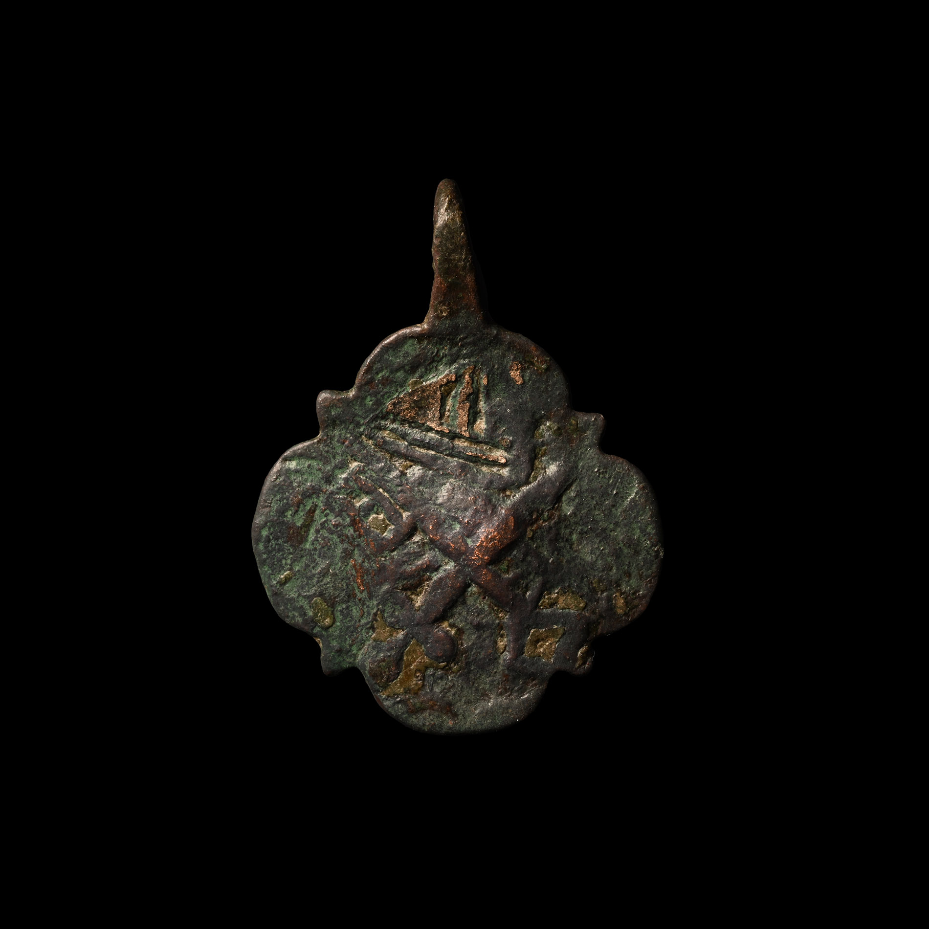 Medieval Double-Sided Bronze Knight's Heraldic Horse Harness Pendant