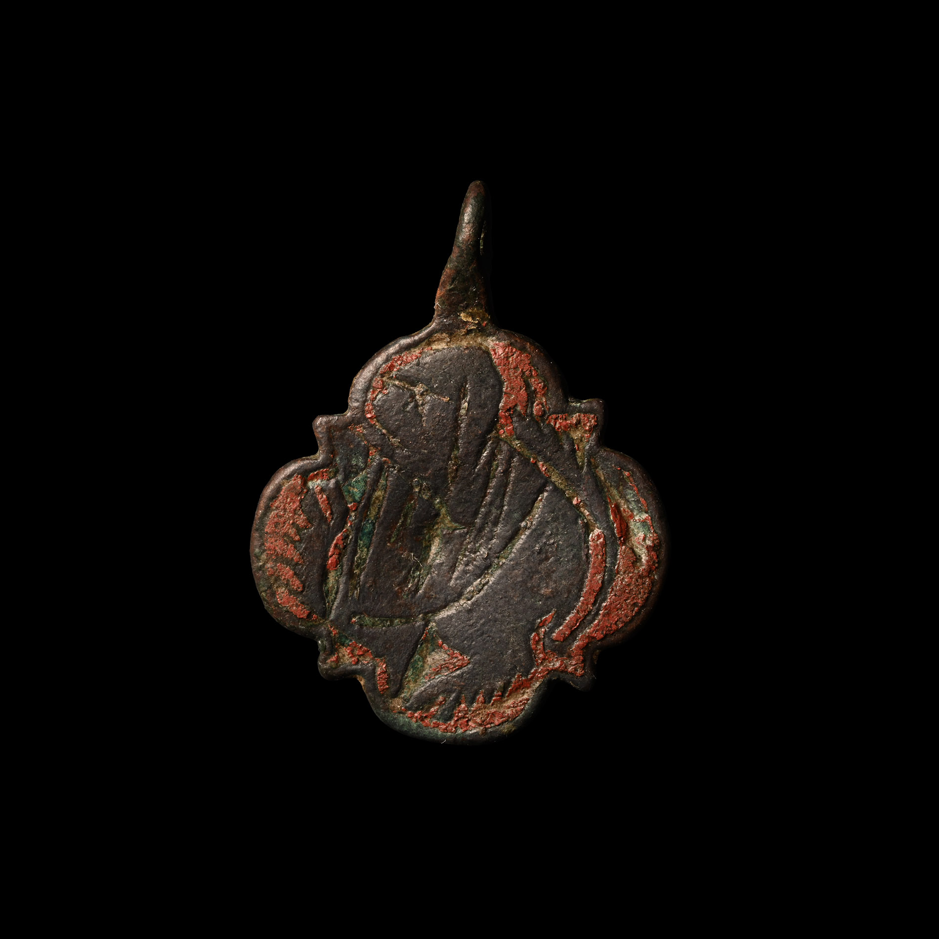 Medieval Double-Sided Bronze Knight's Heraldic Horse Harness Pendant