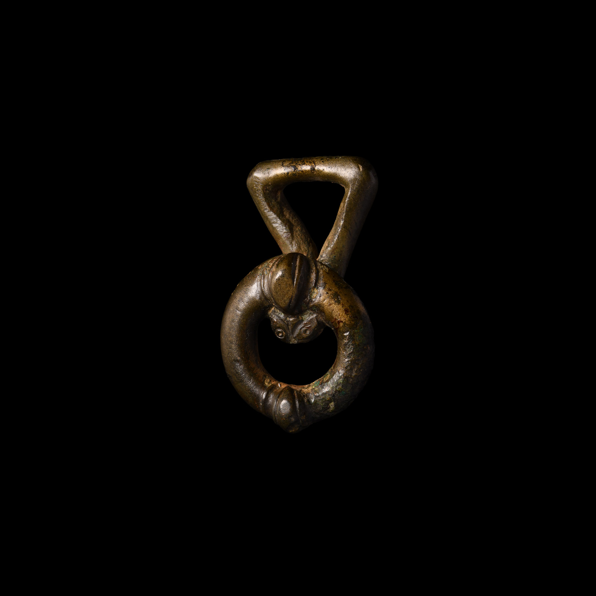 Iron Age British Celtic Corieltauvi Bronze Fastener with Hidden Face
