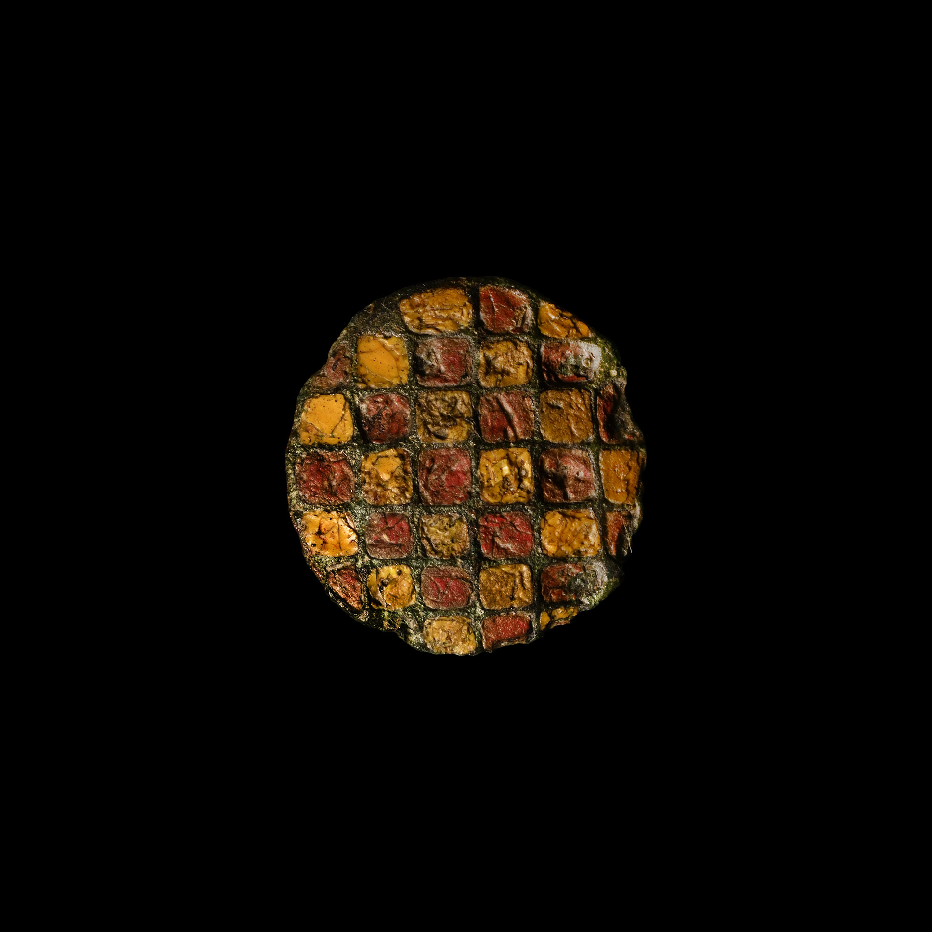 Iron Age British Celtic Brigantes Bronze Chequered Mount