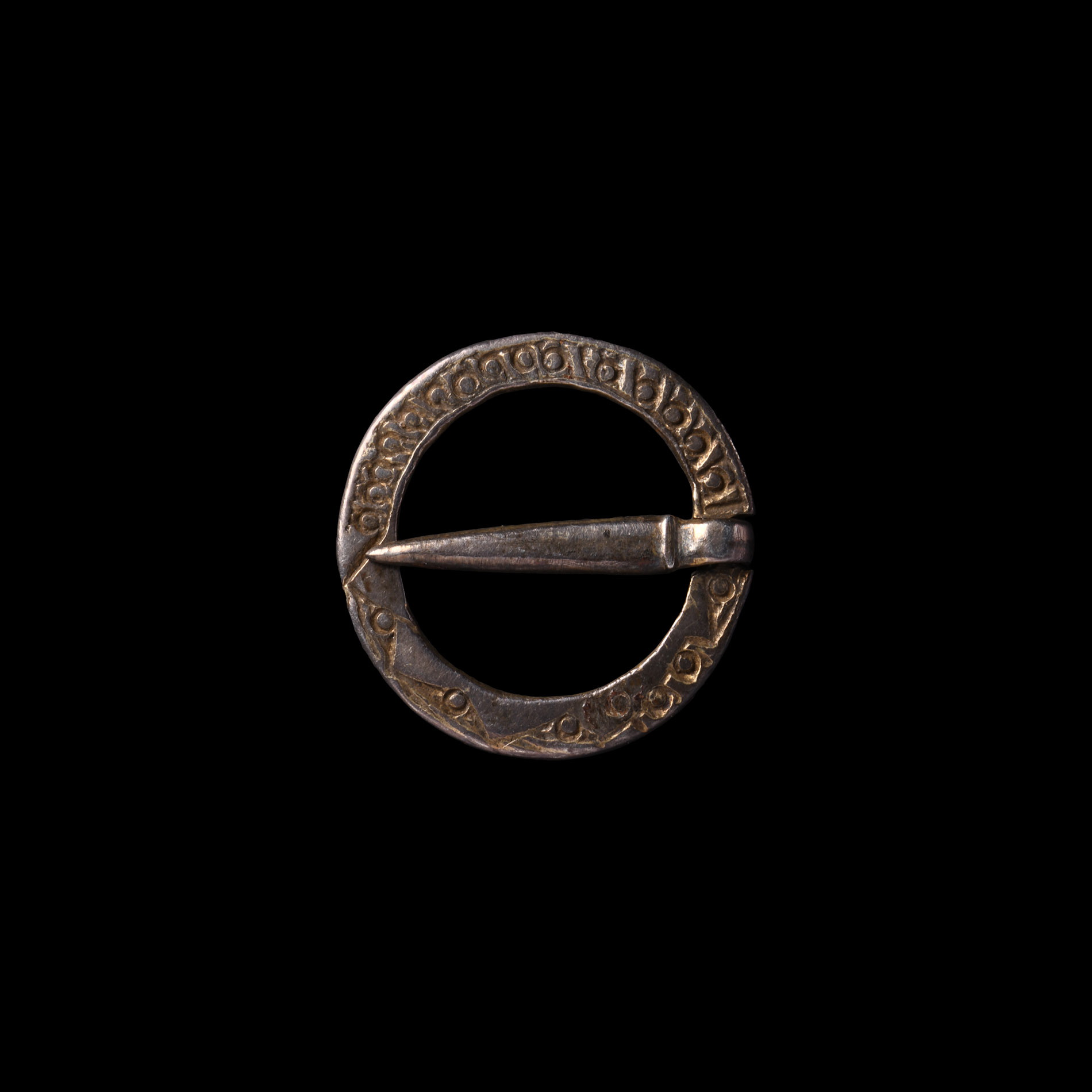 Medieval Silver-Gilt Ring Brooch
