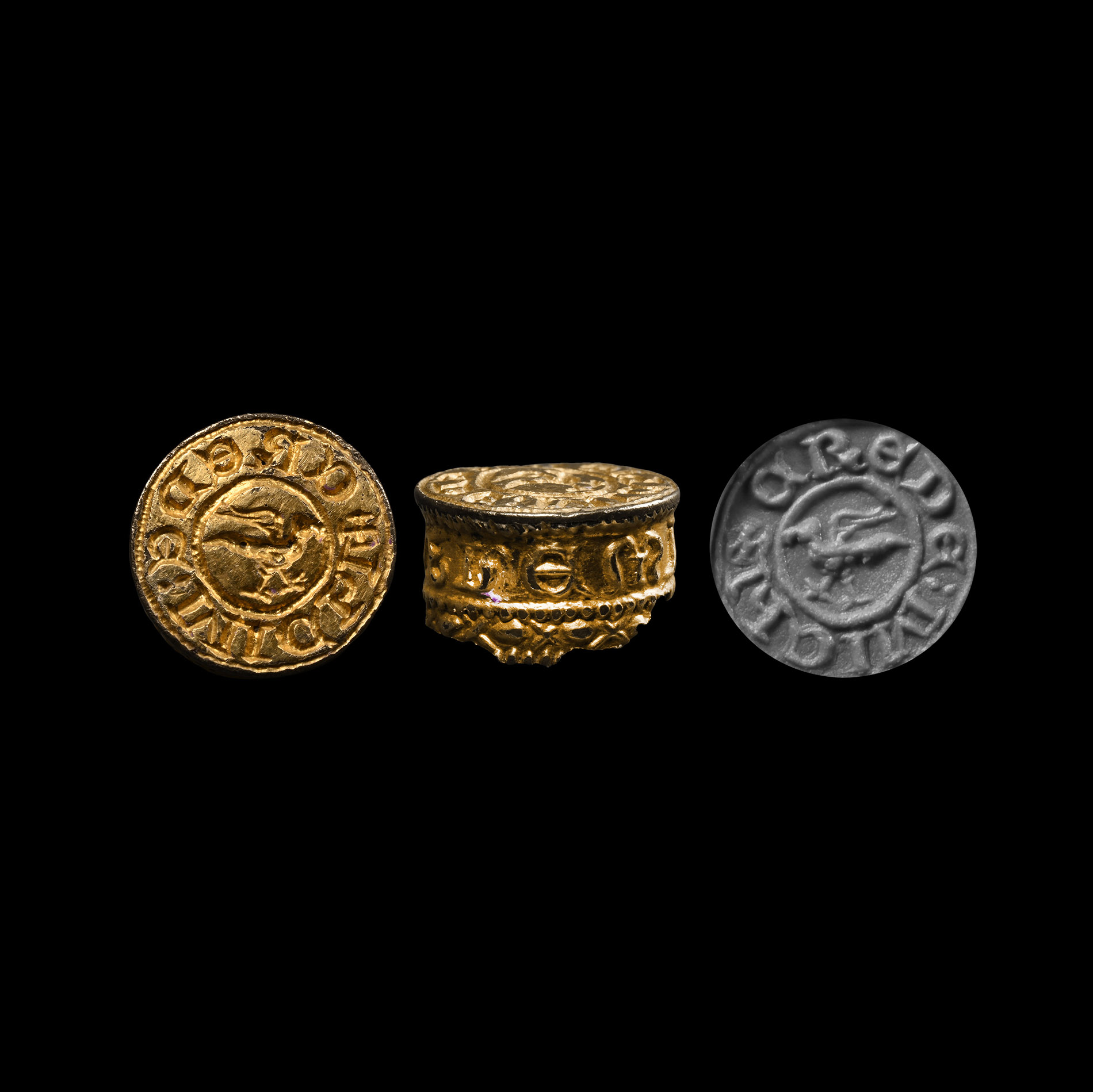Medieval Silver-Gilt 'Believe Me' Seal Matrix Cap
