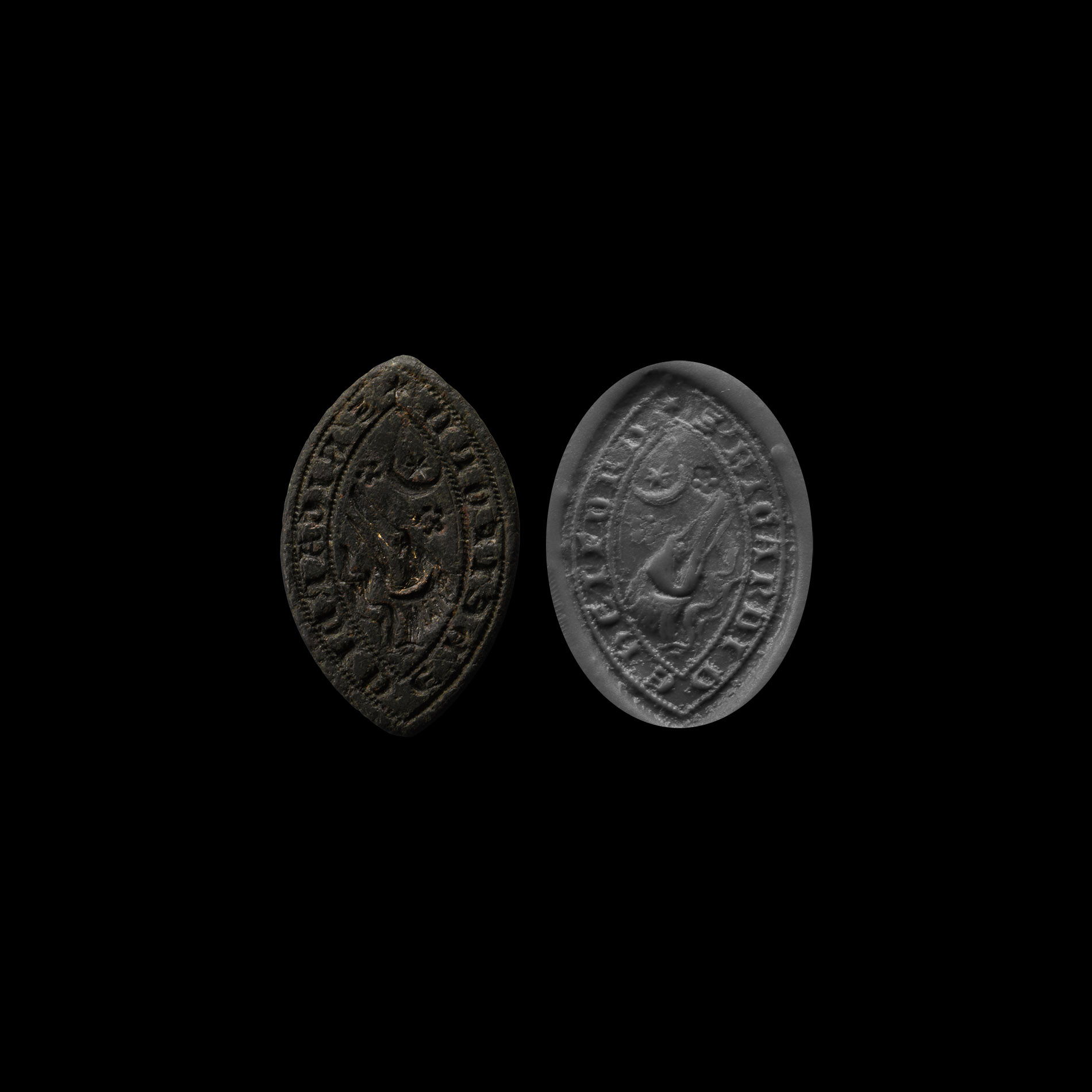 Medieval Bronze Vesica-Shaped Seal Matrix of Richard of Heyford