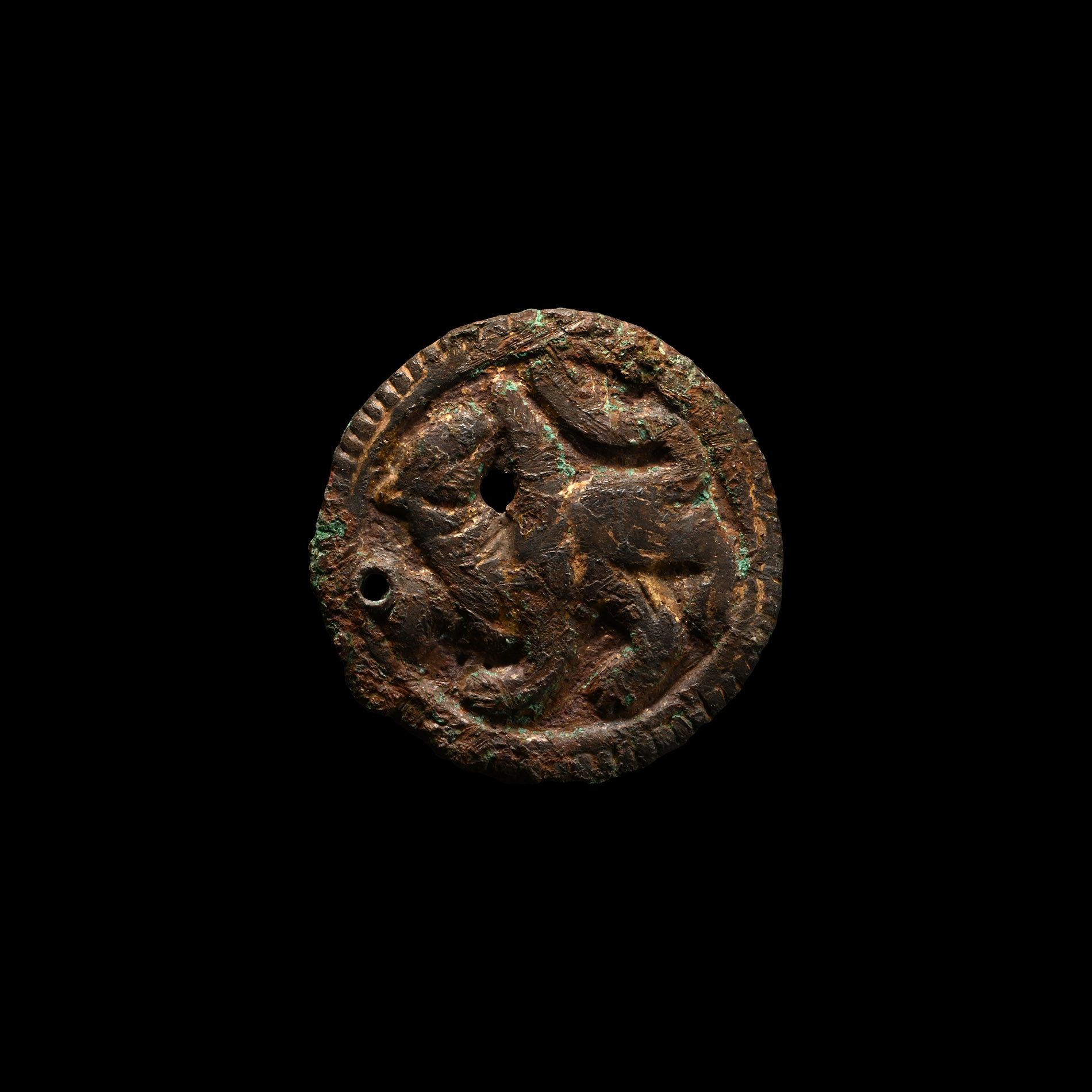 Viking Age Gilt Bronze Mount with Beast