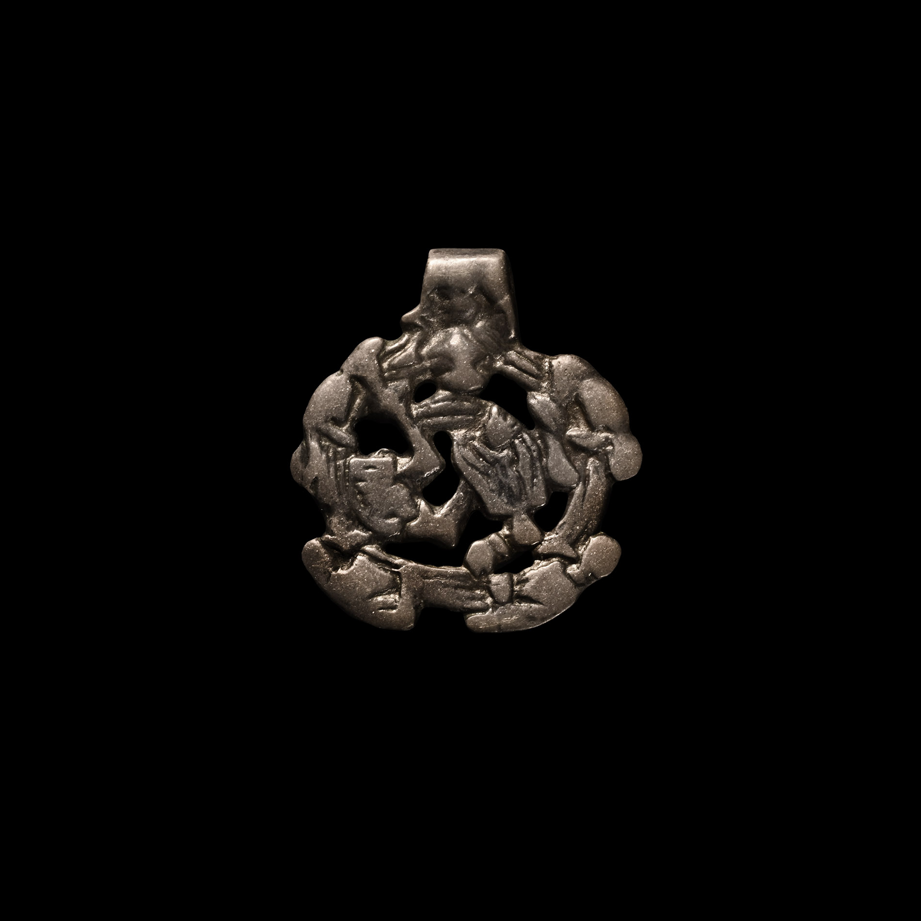 Scandinavian Viking Silver Gripping Beast Pendant