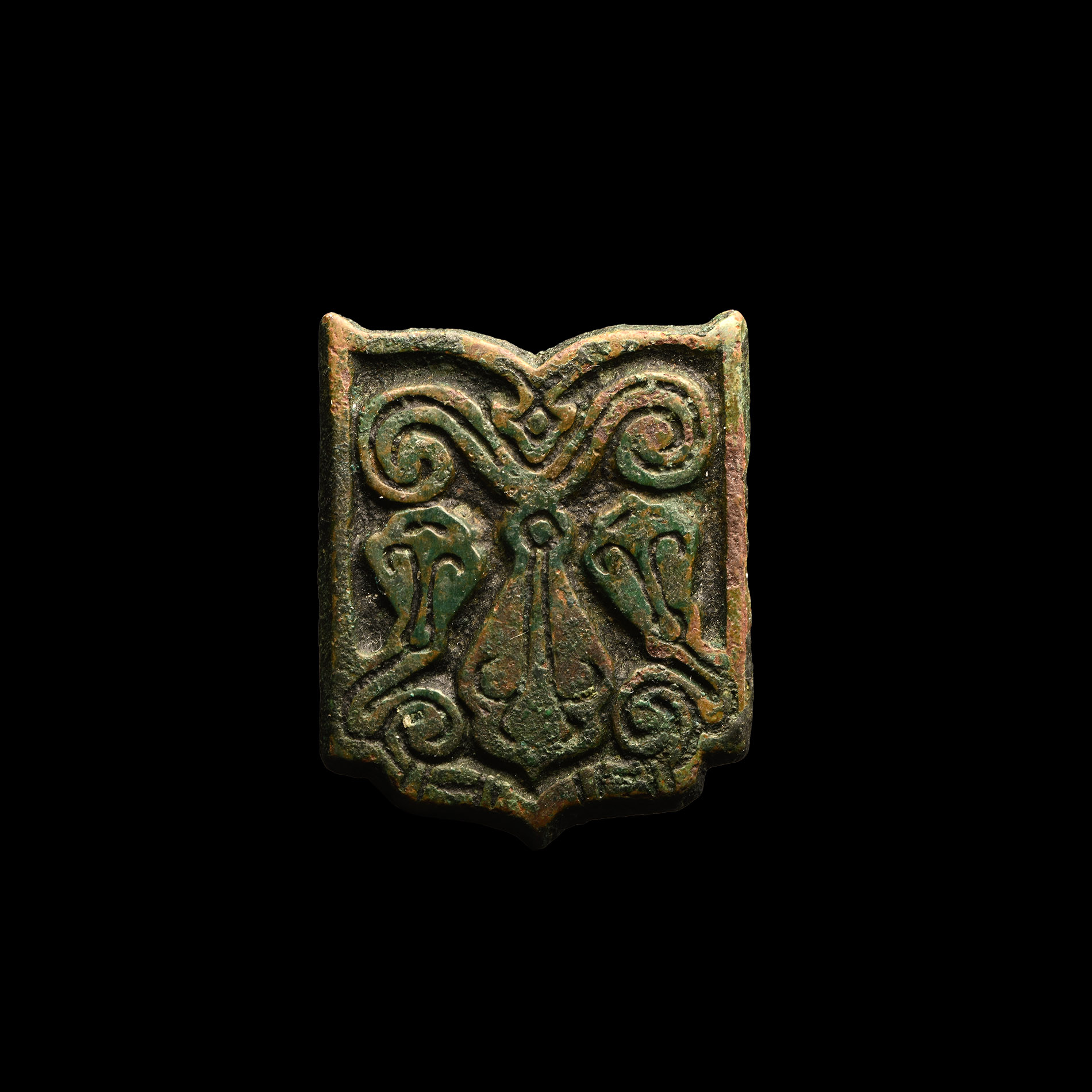 Viking Age Volga Bulgar Bronze Belt Mount
