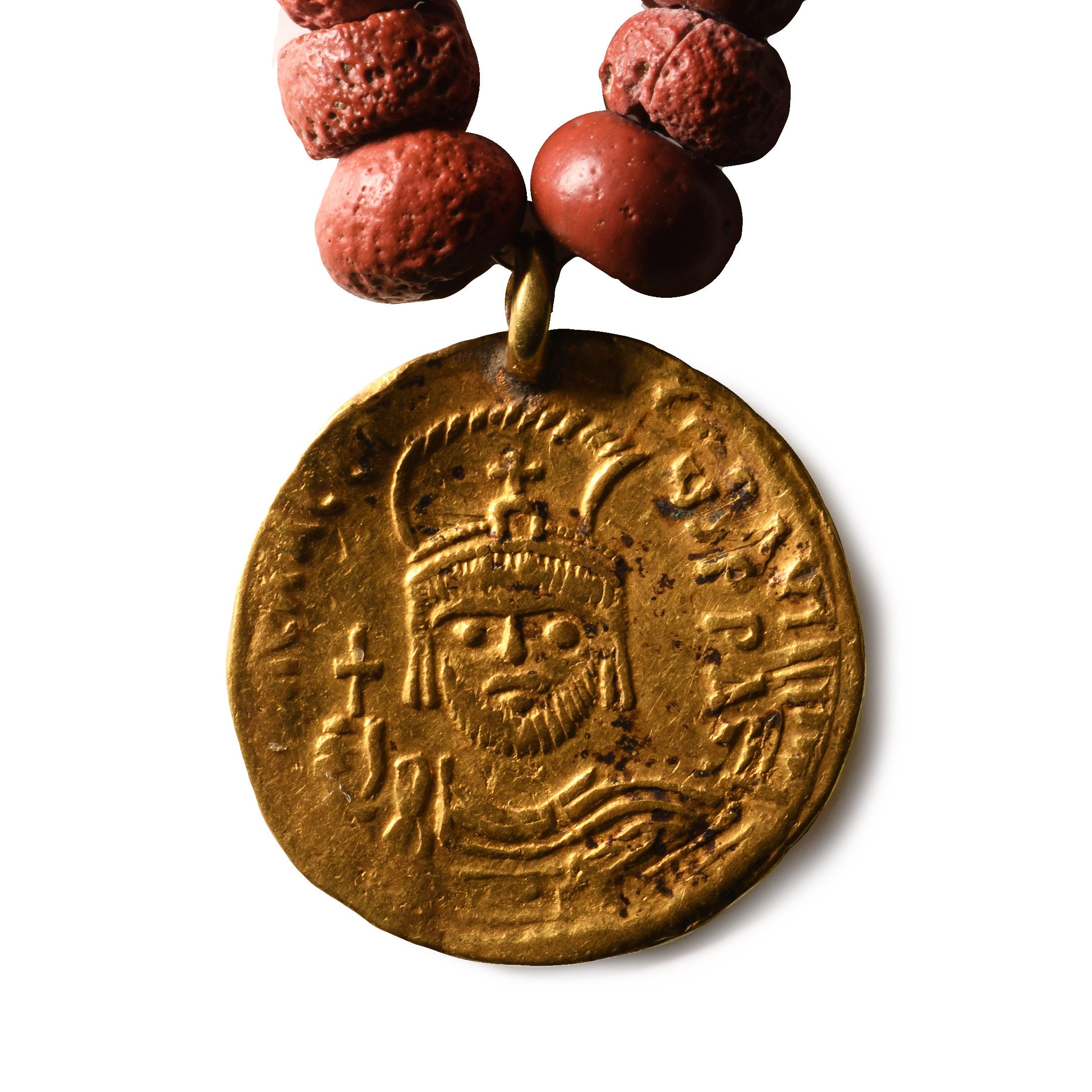 Byzantine Gold Coin Bead Necklace