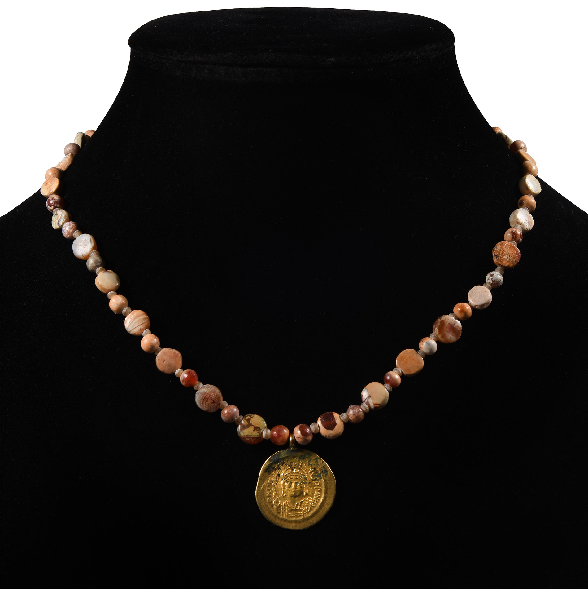 Byzantine Gold Coin Bead Necklace