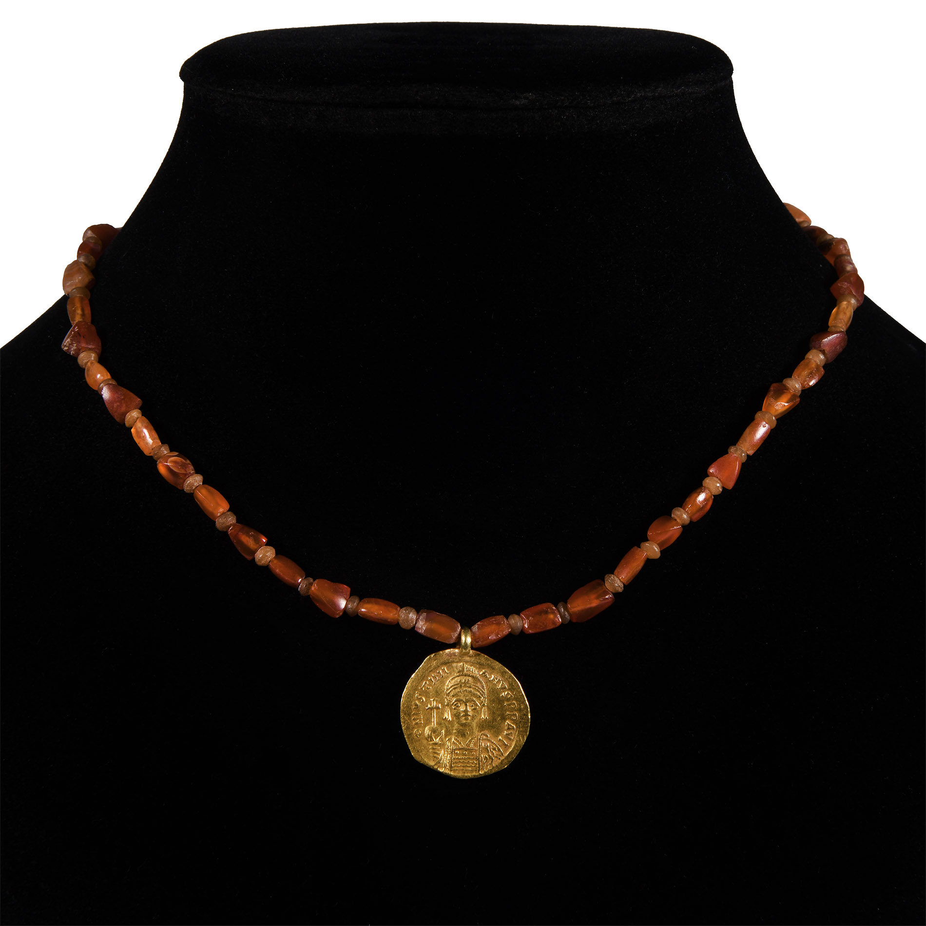 Byzantine Gold Coin Bead Necklace
