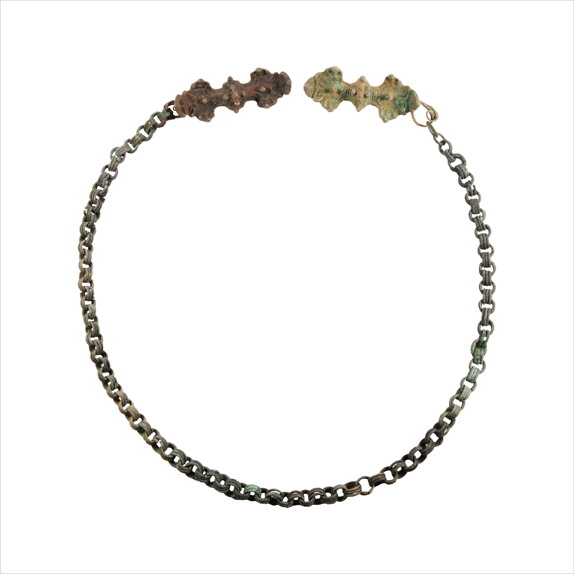 Viking Age Bronze Chained Equal-Arm Brooch Set