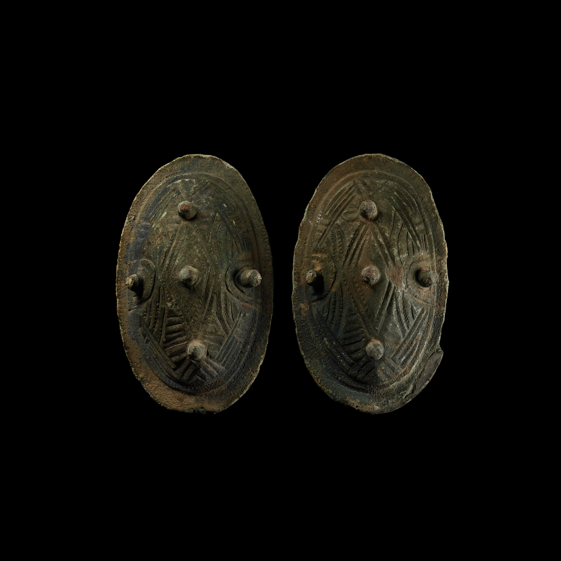 Viking Age Bronze Tortoise Brooch Pair